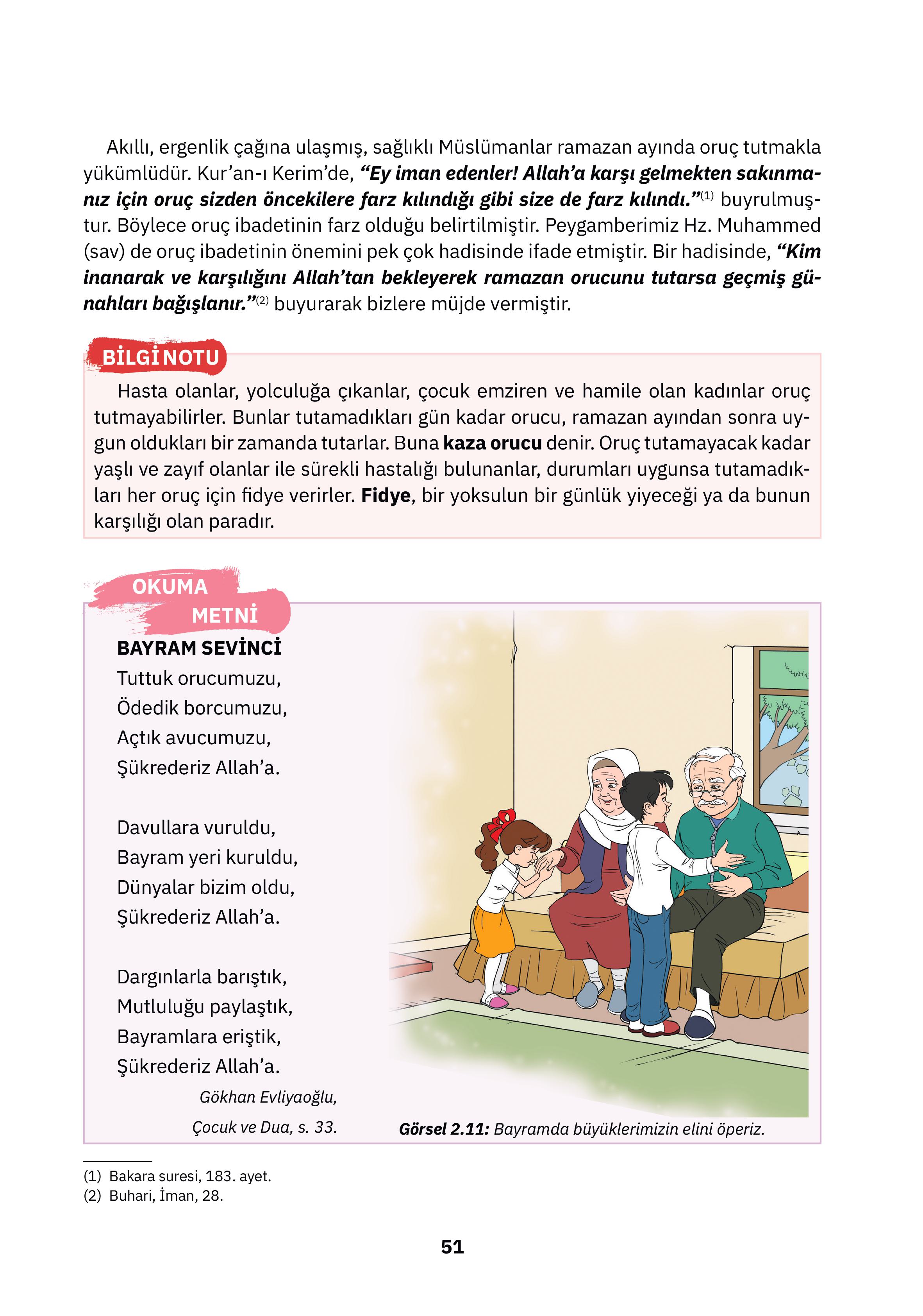 4. Sınıf Sdr Dikey Yayıncılık Din Kültürü Ve Ahlak Bilgisi Ders Kitabı Sayfa 51 Cevapları