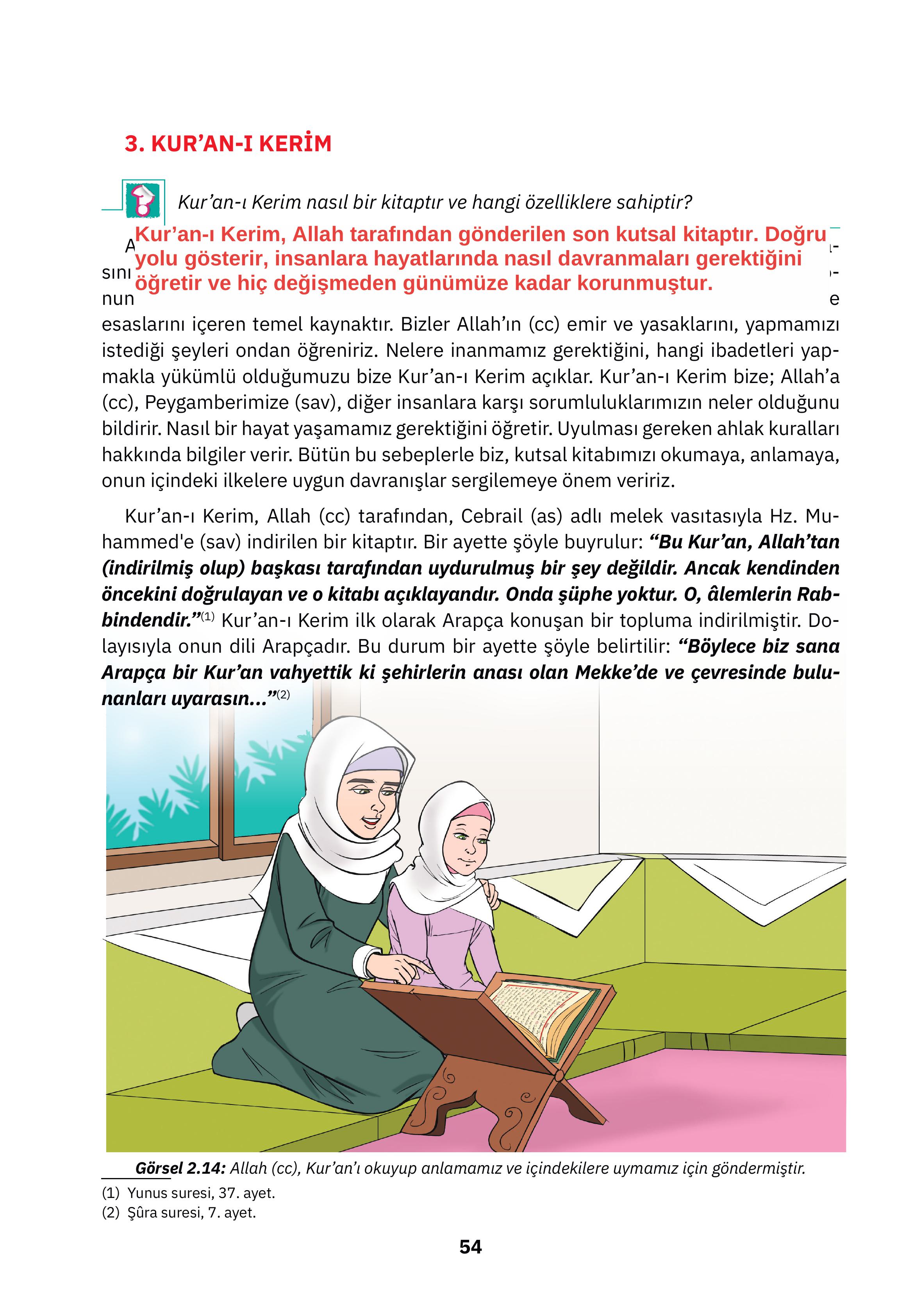 4. Sınıf Sdr Dikey Yayıncılık Din Kültürü Ve Ahlak Bilgisi Ders Kitabı Sayfa 54 Cevapları