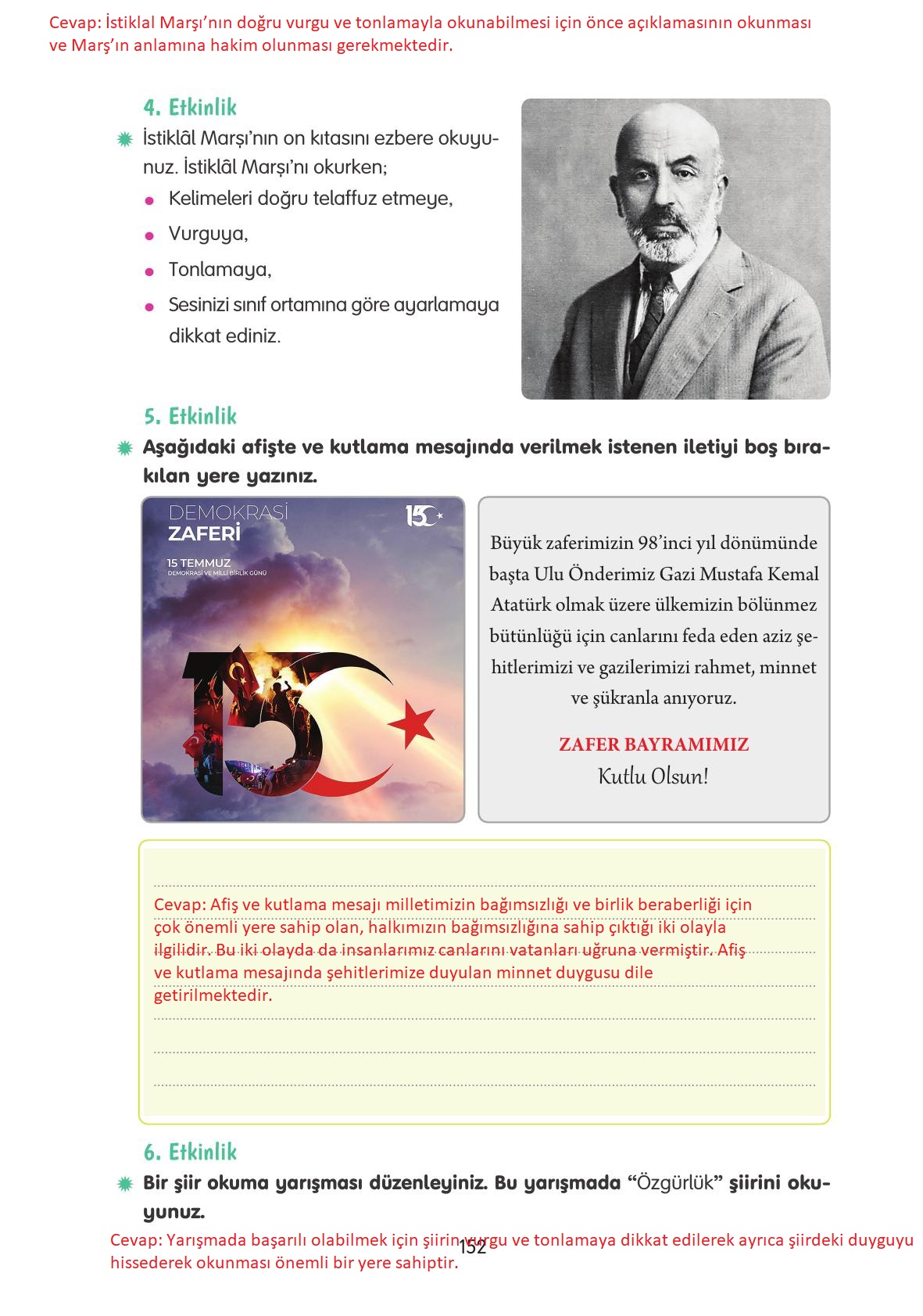 4. Sınıf Tuna Yayınları Türkçe Ders Kitabı Sayfa 152 Cevapları