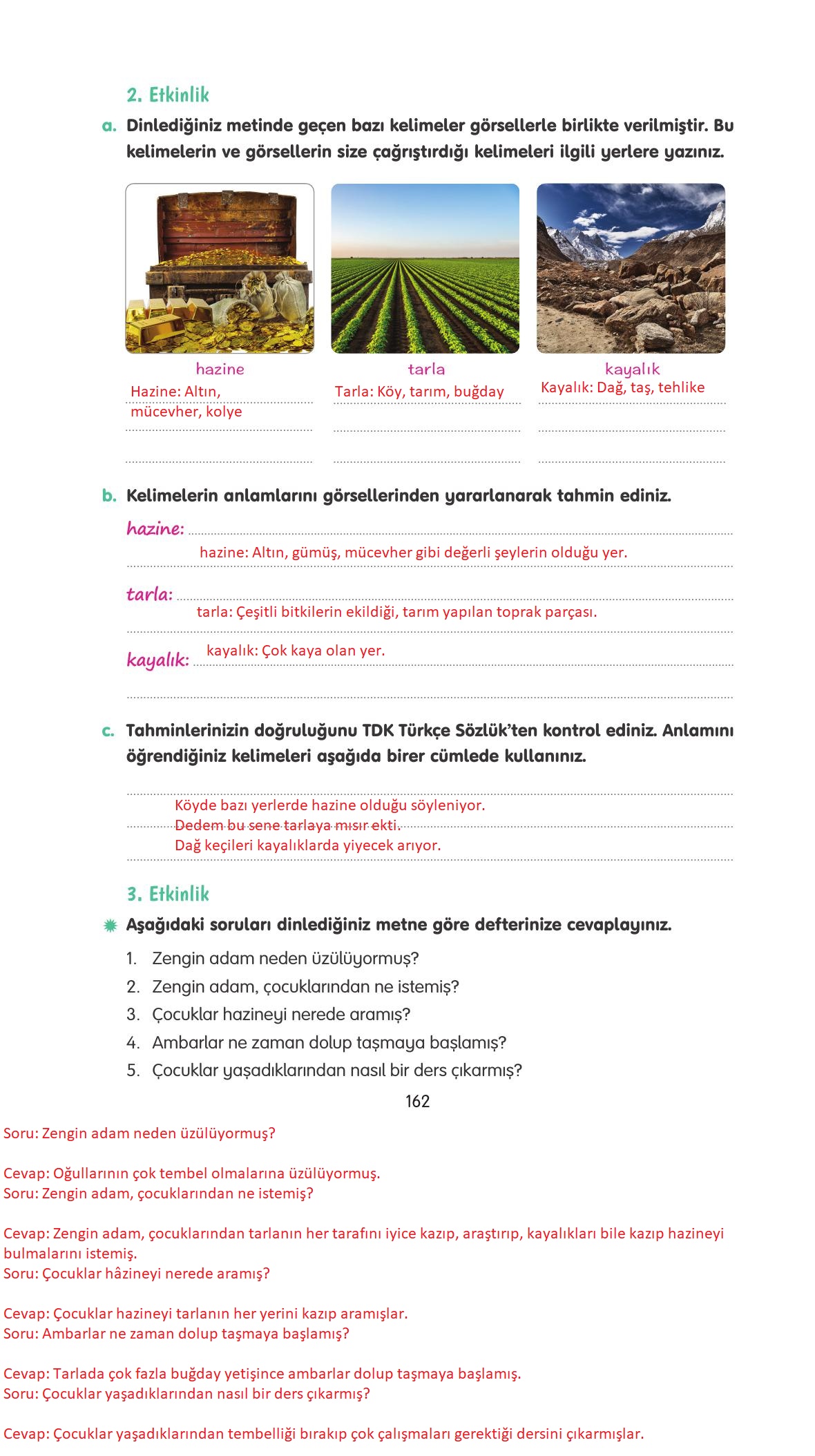 4. Sınıf Tuna Yayınları Türkçe Ders Kitabı Sayfa 162 Cevapları