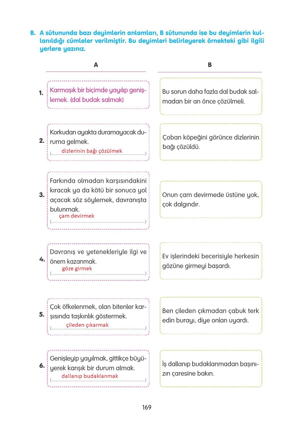 4. Sınıf Tuna Yayınları Türkçe Ders Kitabı Sayfa 169 Cevapları