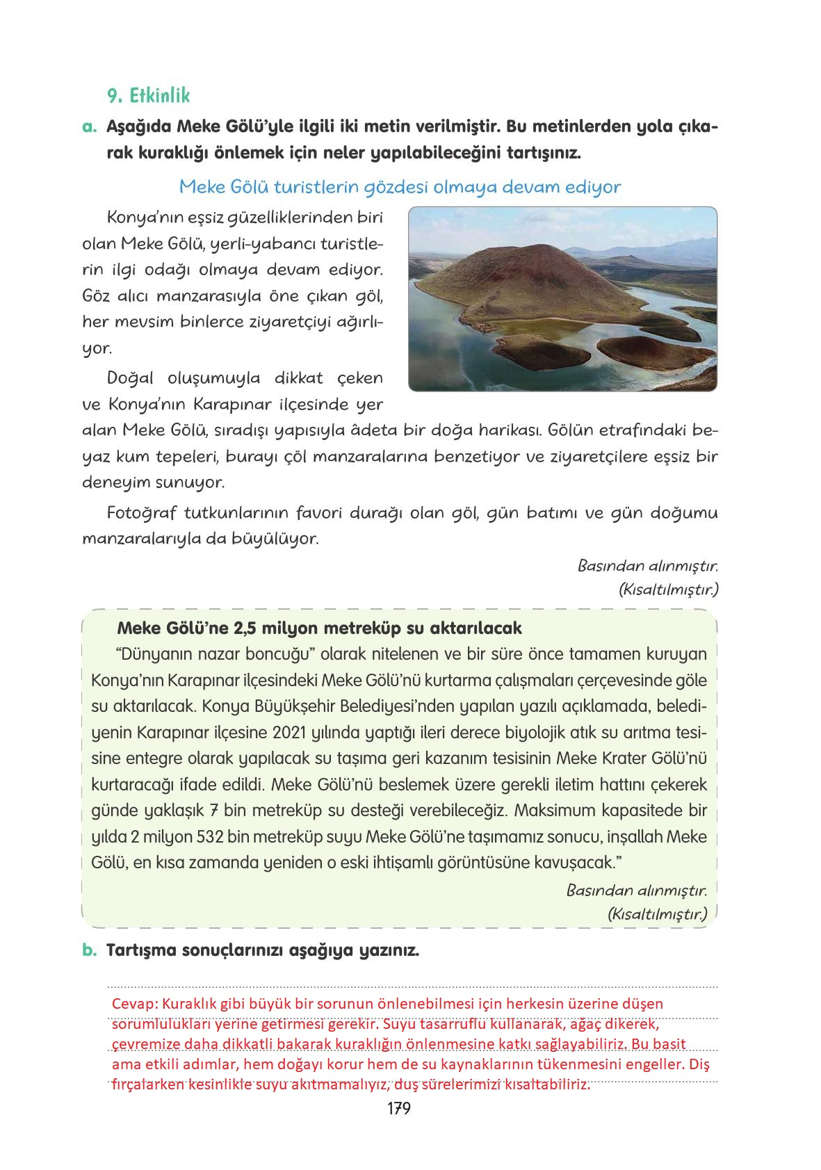 4. Sınıf Tuna Yayınları Türkçe Ders Kitabı Sayfa 179 Cevapları