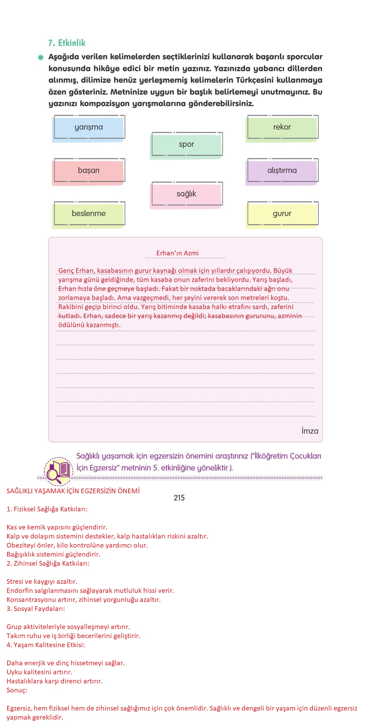 4. Sınıf Tuna Yayınları Türkçe Ders Kitabı Sayfa 215 Cevapları