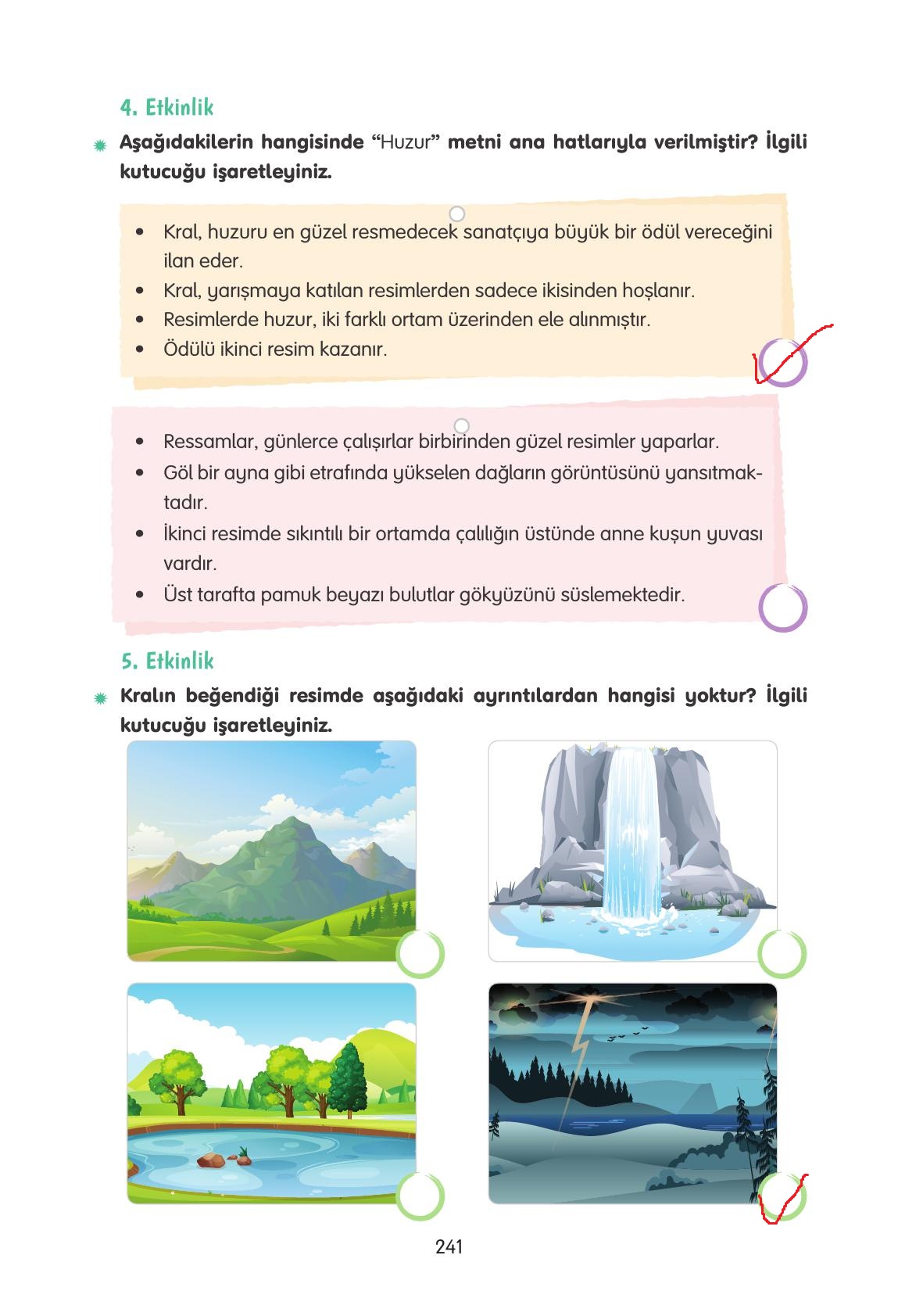 4. Sınıf Tuna Yayınları Türkçe Ders Kitabı Sayfa 241 Cevapları