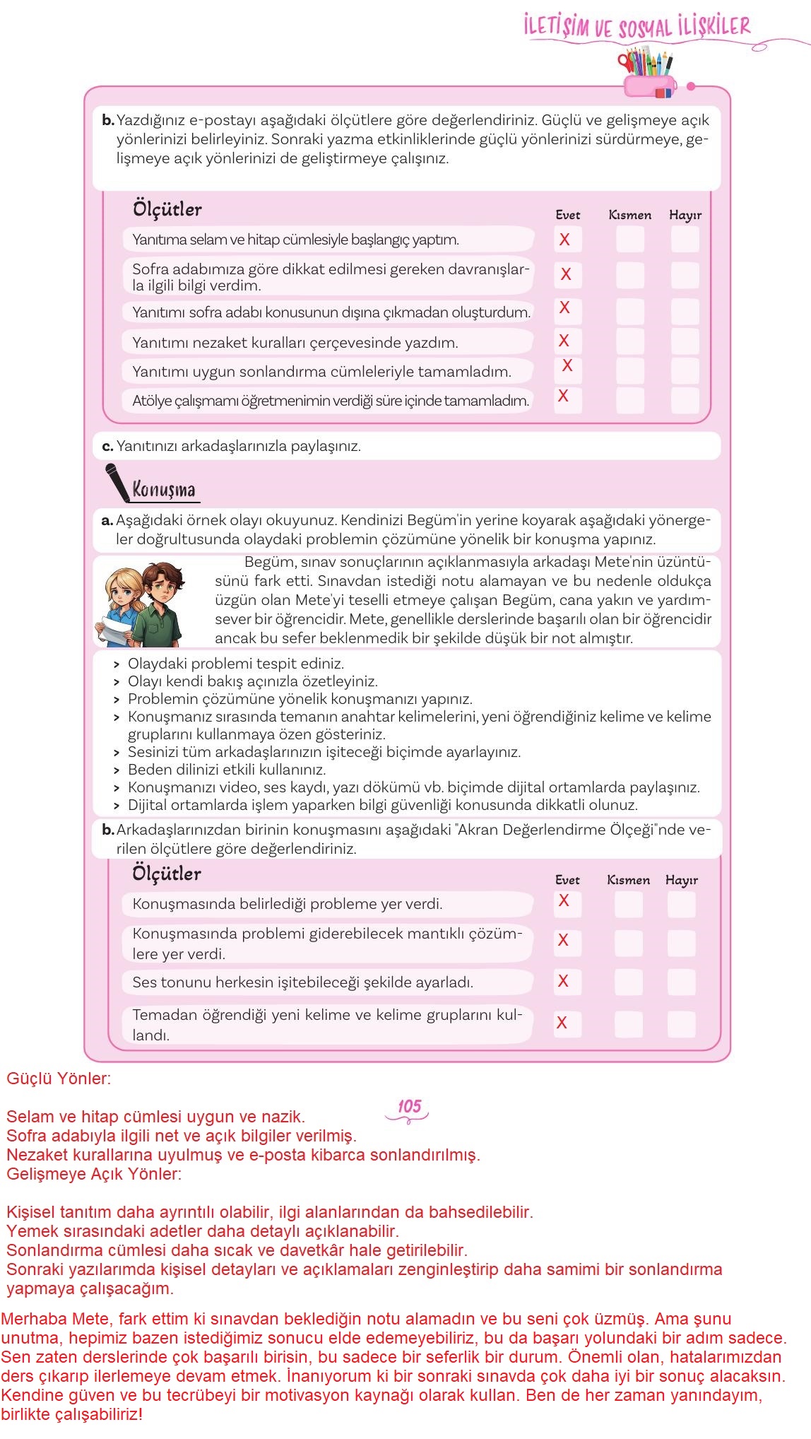 5. Sınıf Meb Yayınları 2. Kitap Türkçe Ders Kitabı Sayfa 105 Cevapları