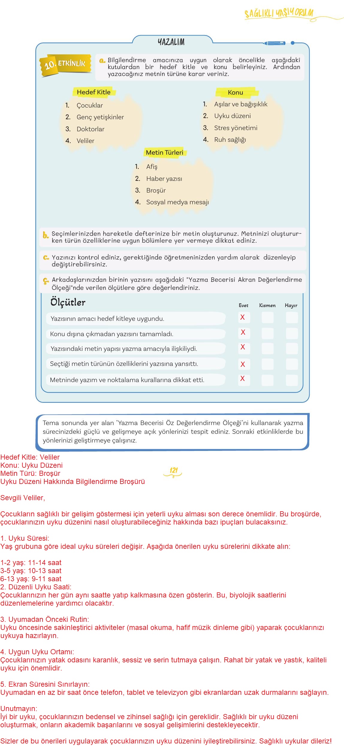5. Sınıf Meb Yayınları 2. Kitap Türkçe Ders Kitabı Sayfa 121 Cevapları