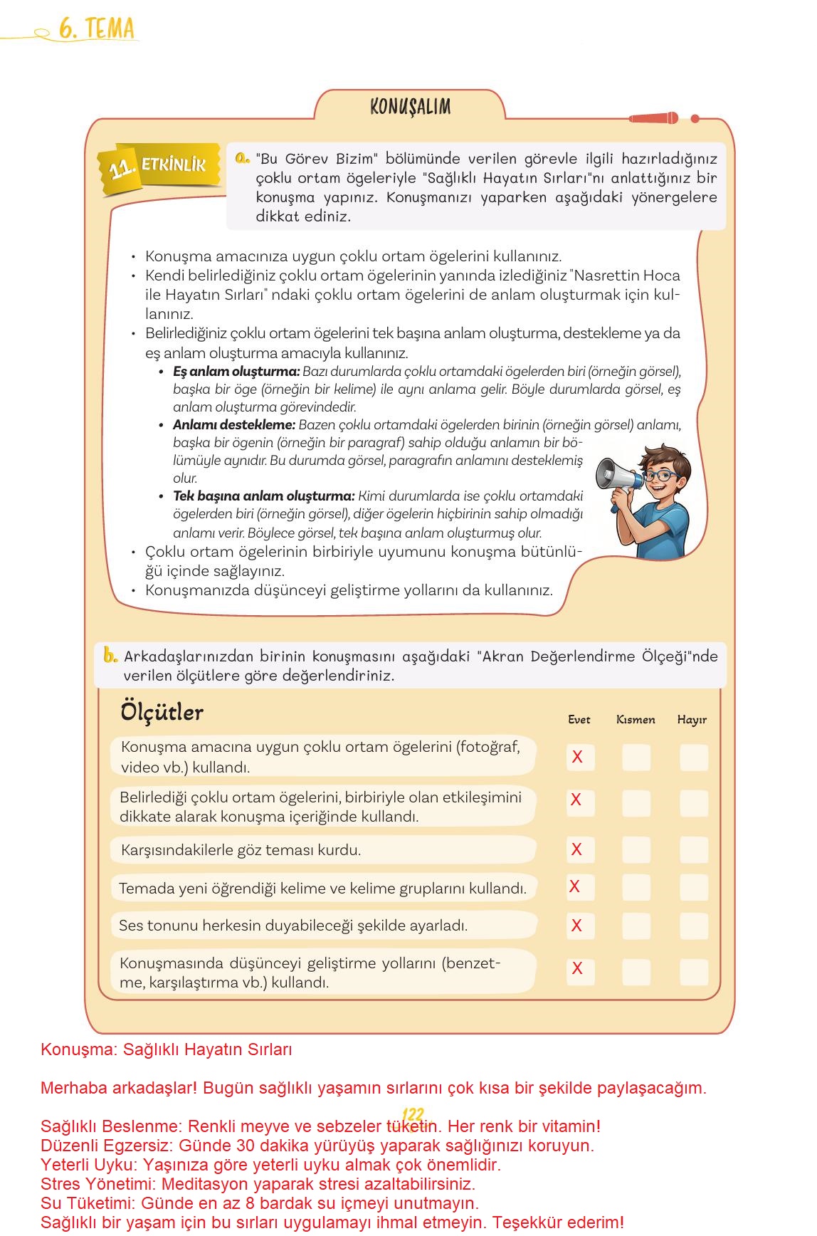 5. Sınıf Meb Yayınları 2. Kitap Türkçe Ders Kitabı Sayfa 122 Cevapları