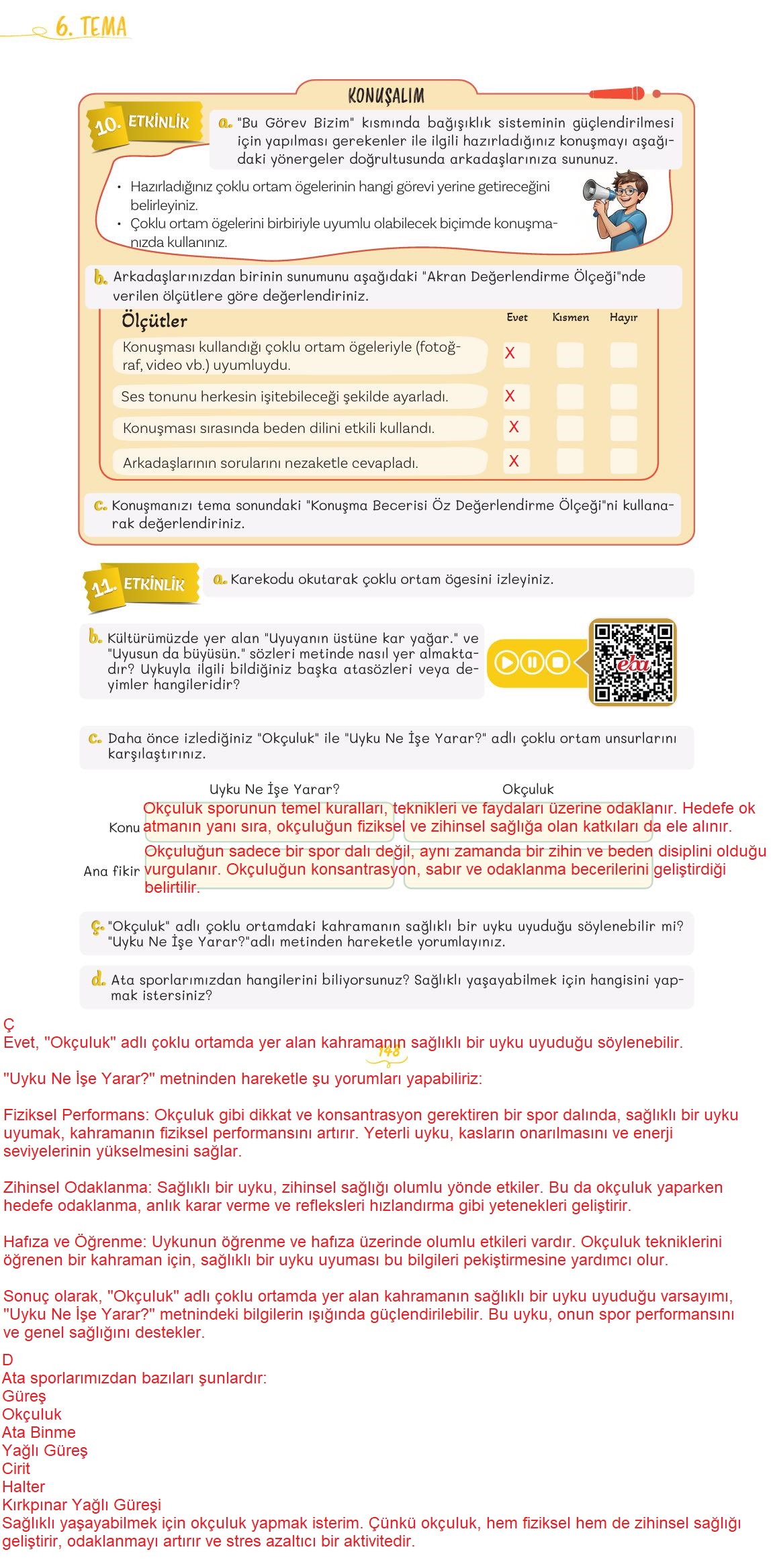 5. Sınıf Meb Yayınları 2. Kitap Türkçe Ders Kitabı Sayfa 148 Cevapları