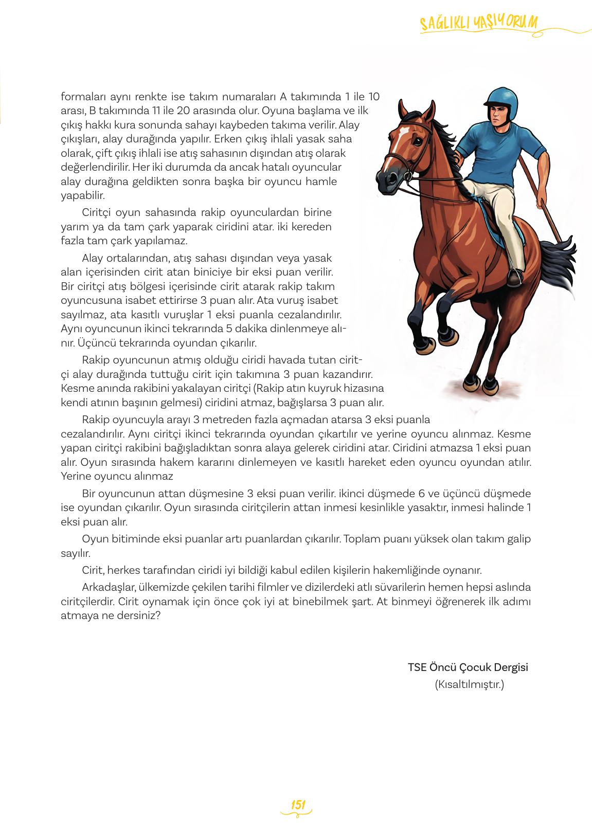 5. Sınıf Meb Yayınları 2. Kitap Türkçe Ders Kitabı Sayfa 151 Cevapları