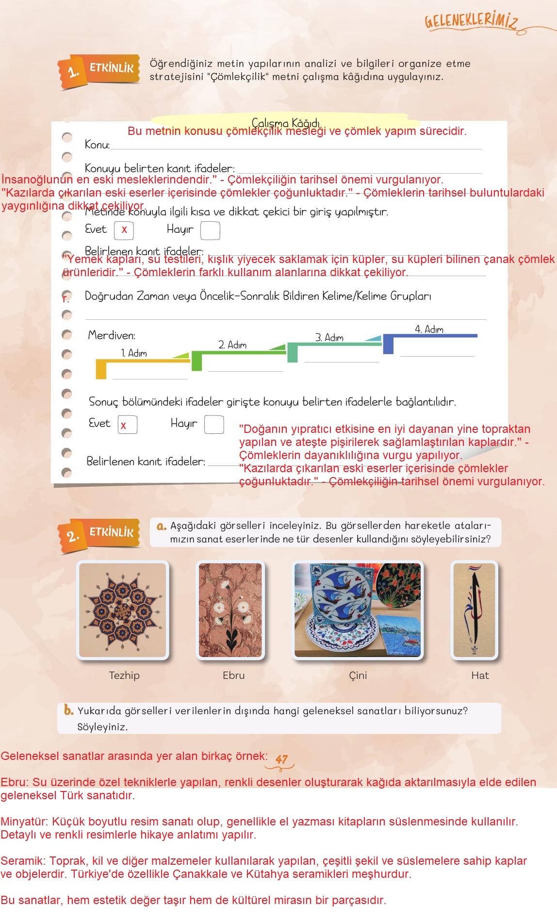5. Sınıf Meb Yayınları 2. Kitap Türkçe Ders Kitabı Sayfa 47 Cevapları