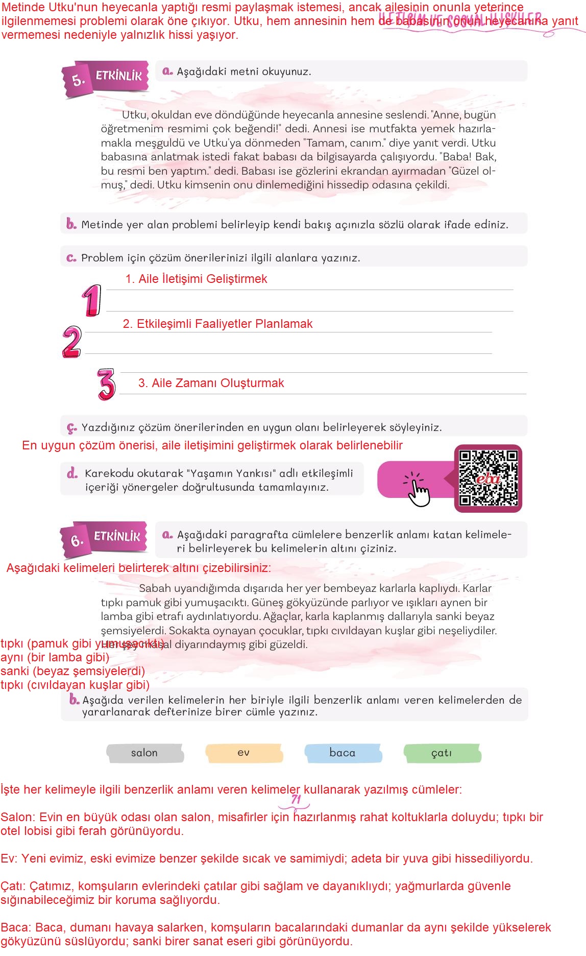 5. Sınıf Meb Yayınları 2. Kitap Türkçe Ders Kitabı Sayfa 71 Cevapları 5. Sınıf Meb Yayınları 2. Kitap Türkçe Ders Kitabı Sayfa 71 Cevapları