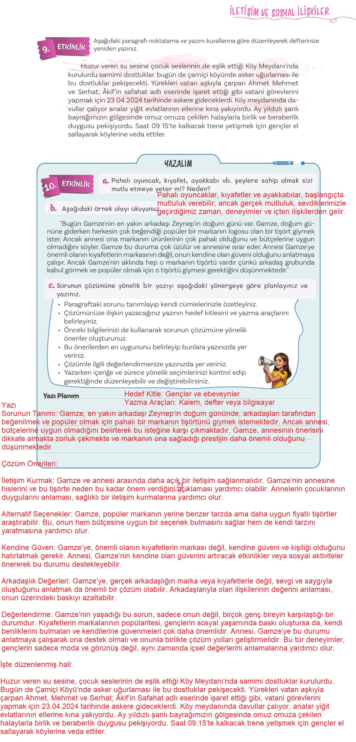 5. Sınıf Meb Yayınları 2. Kitap Türkçe Ders Kitabı Sayfa 73 Cevapları