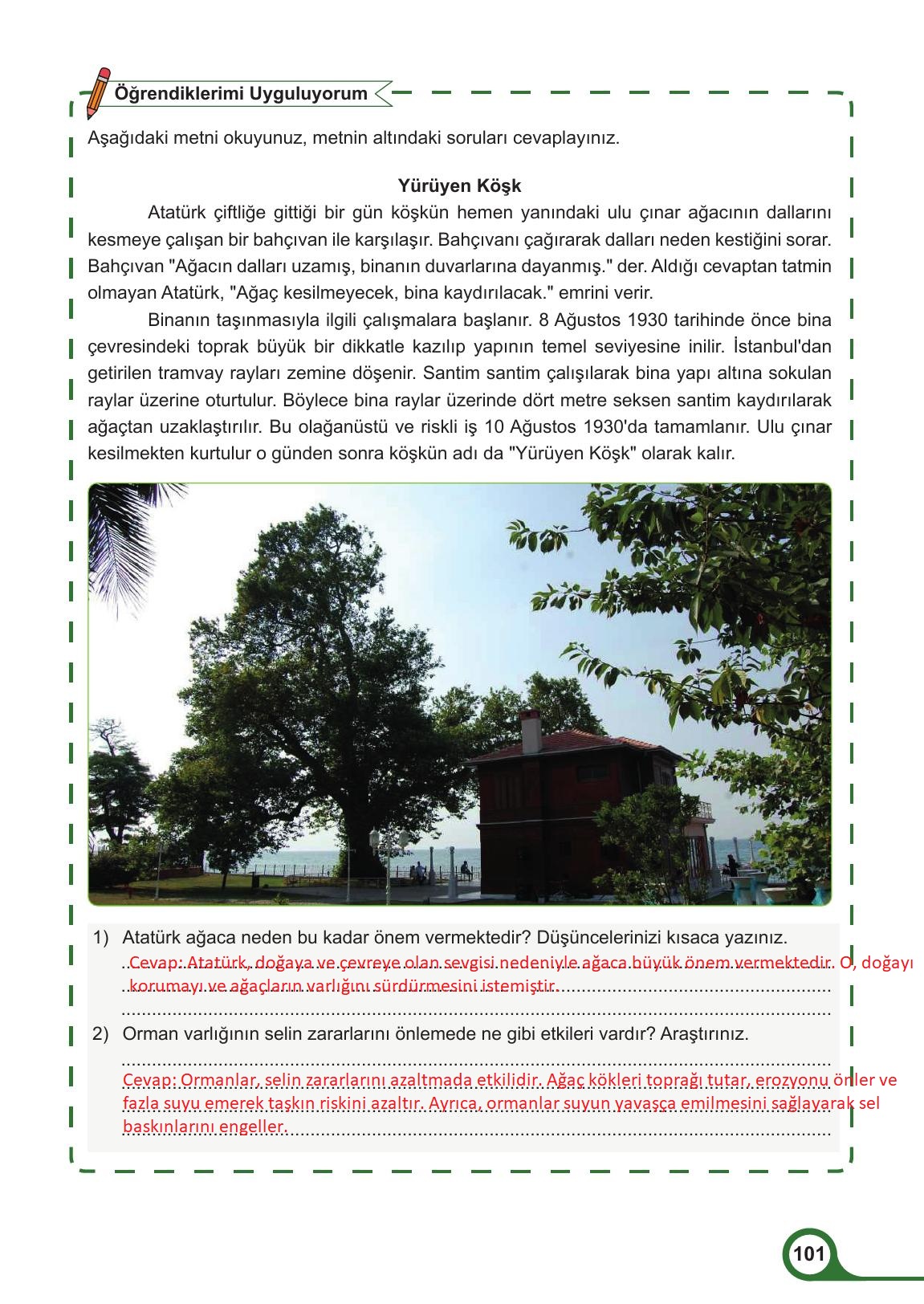 5. Sınıf Meb Yayınları Afet Bilinci Ders Kitabı Sayfa 101 Cevapları 5. Sınıf Meb Yayınları Afet Bilinci Ders Kitabı Sayfa 101 Cevapları