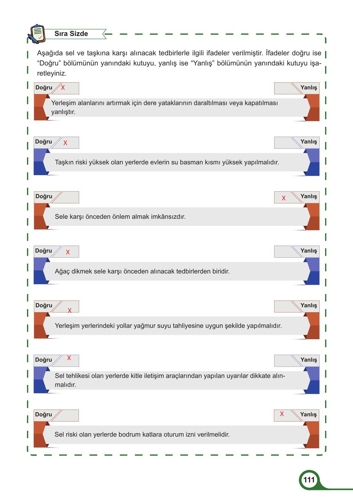 5. Sınıf Meb Yayınları Afet Bilinci Ders Kitabı Sayfa 111 Cevapları 5. Sınıf Meb Yayınları Afet Bilinci Ders Kitabı Sayfa 111 Cevapları
