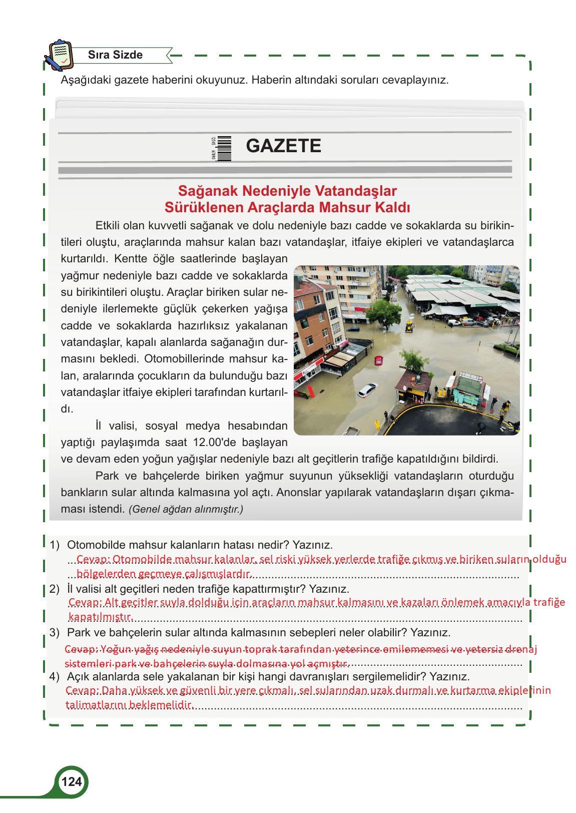 5. Sınıf Meb Yayınları Afet Bilinci Ders Kitabı Sayfa 124 Cevapları 5. Sınıf Meb Yayınları Afet Bilinci Ders Kitabı Sayfa 124 Cevapları