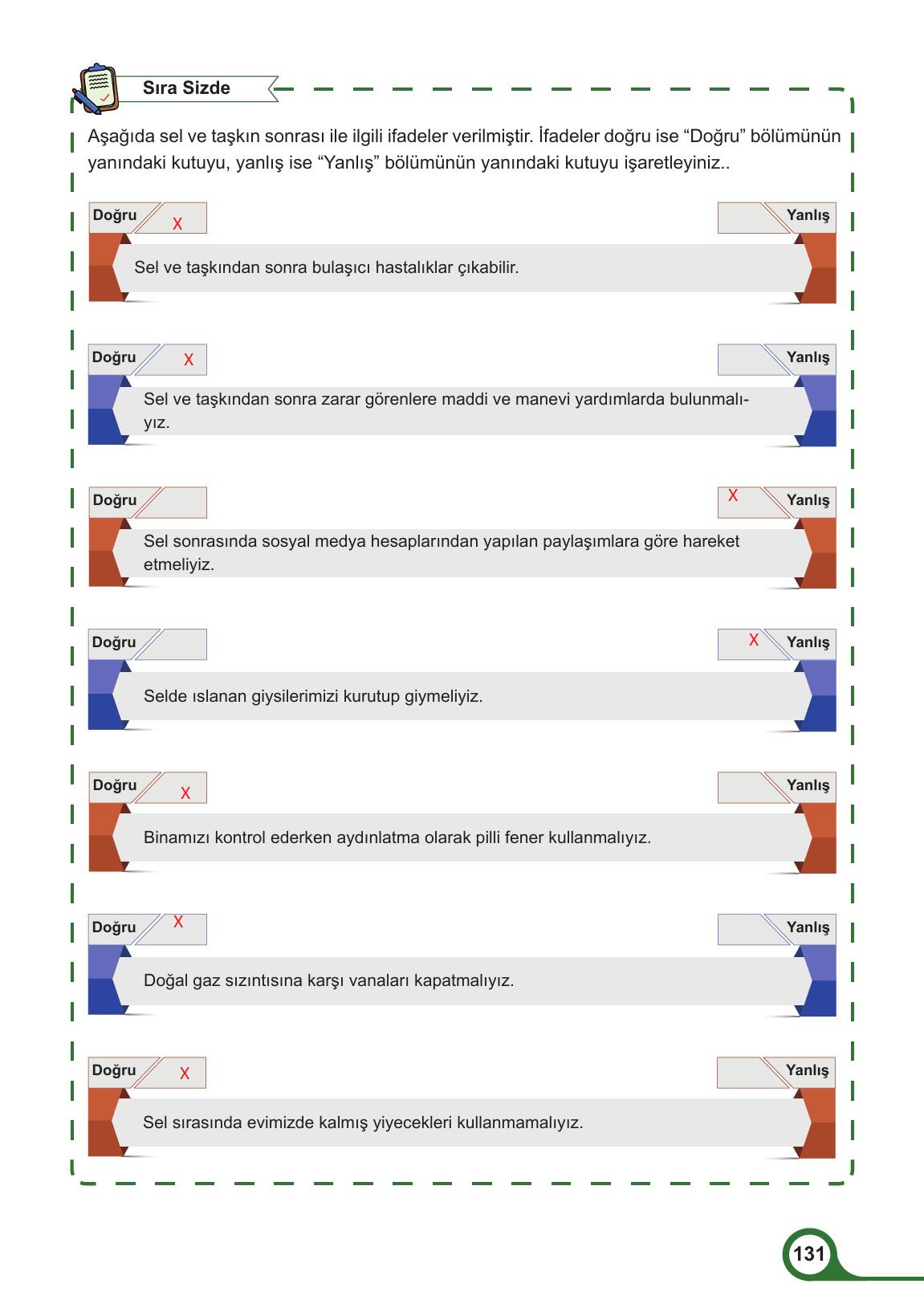 5. Sınıf Meb Yayınları Afet Bilinci Ders Kitabı Sayfa 131 Cevapları 5. Sınıf Meb Yayınları Afet Bilinci Ders Kitabı Sayfa 131 Cevapları
