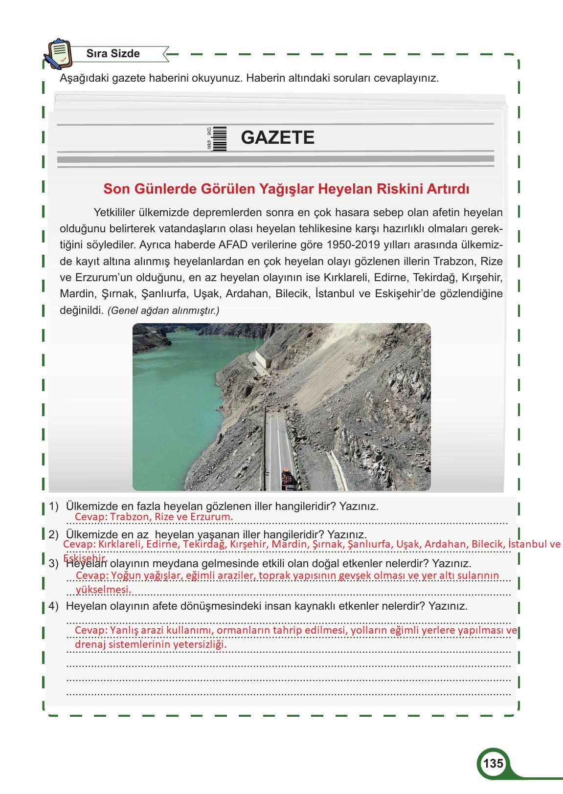 5. Sınıf Meb Yayınları Afet Bilinci Ders Kitabı Sayfa 135 Cevapları 5. Sınıf Meb Yayınları Afet Bilinci Ders Kitabı Sayfa 135 Cevapları