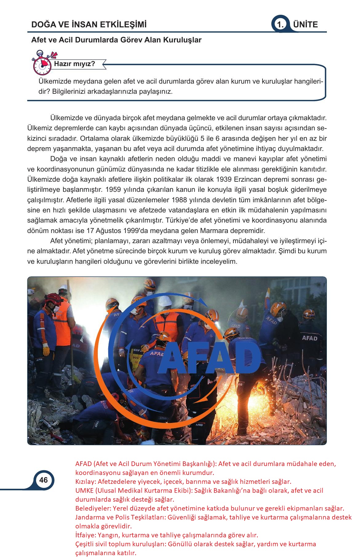 5. Sınıf Meb Yayınları Afet Bilinci Ders Kitabı Sayfa 46 Cevapları 5. Sınıf Meb Yayınları Afet Bilinci Ders Kitabı Sayfa 46 Cevapları