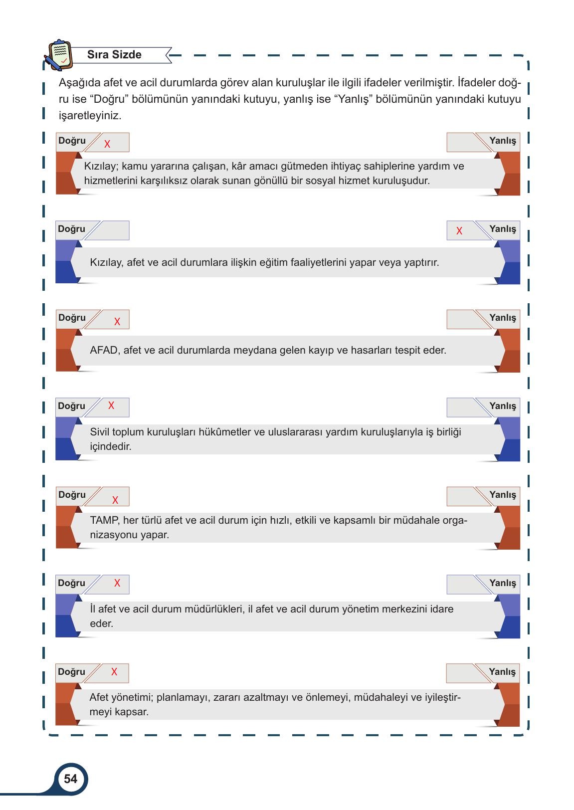 5. Sınıf Meb Yayınları Afet Bilinci Ders Kitabı Sayfa 54 Cevapları 5. Sınıf Meb Yayınları Afet Bilinci Ders Kitabı Sayfa 54 Cevapları