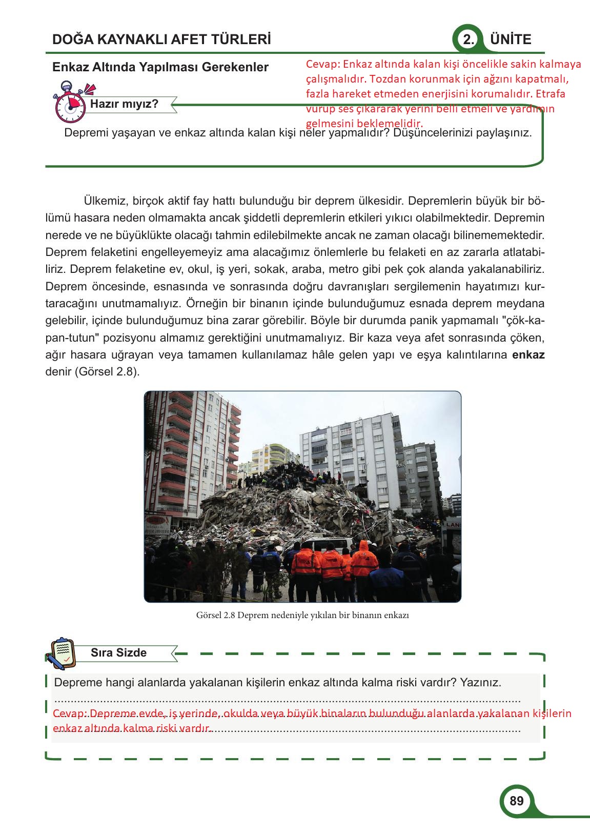 5. Sınıf Meb Yayınları Afet Bilinci Ders Kitabı Sayfa 89 Cevapları 5. Sınıf Meb Yayınları Afet Bilinci Ders Kitabı Sayfa 89 Cevapları