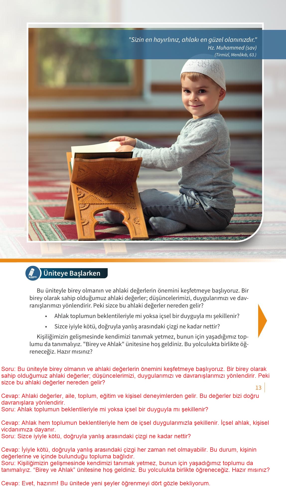 5. Sınıf Meb Yayınları Ahlak Ve Vatandaşlık Eğitimi Ders Kitabı Sayfa 13 Cevapları