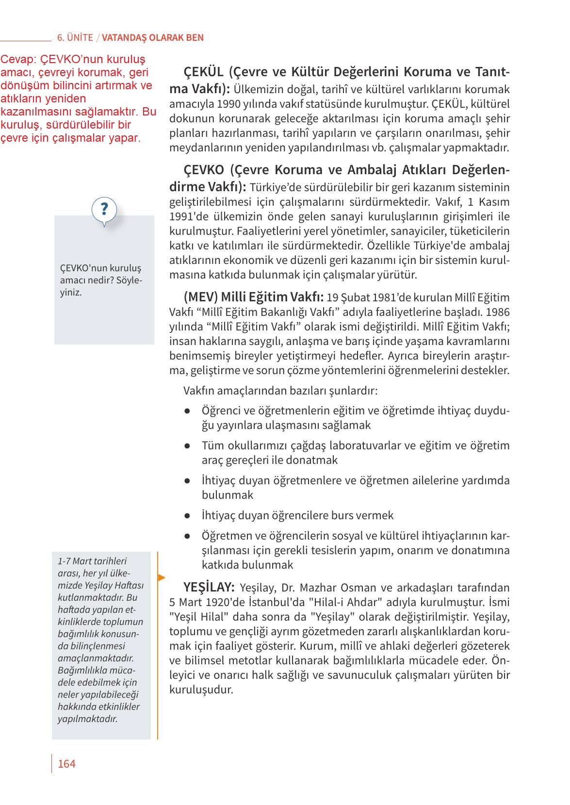 6. Sınıf Meb Yayınları 2. Kitap Ahlak Ve Vatandaşlık Eğitimi Ders Kitabı Sayfa 164 Cevapları 6. Sınıf Meb Yayınları 2. Kitap Ahlak Ve Vatandaşlık Eğitimi Ders Kitabı Sayfa 164 Cevapları