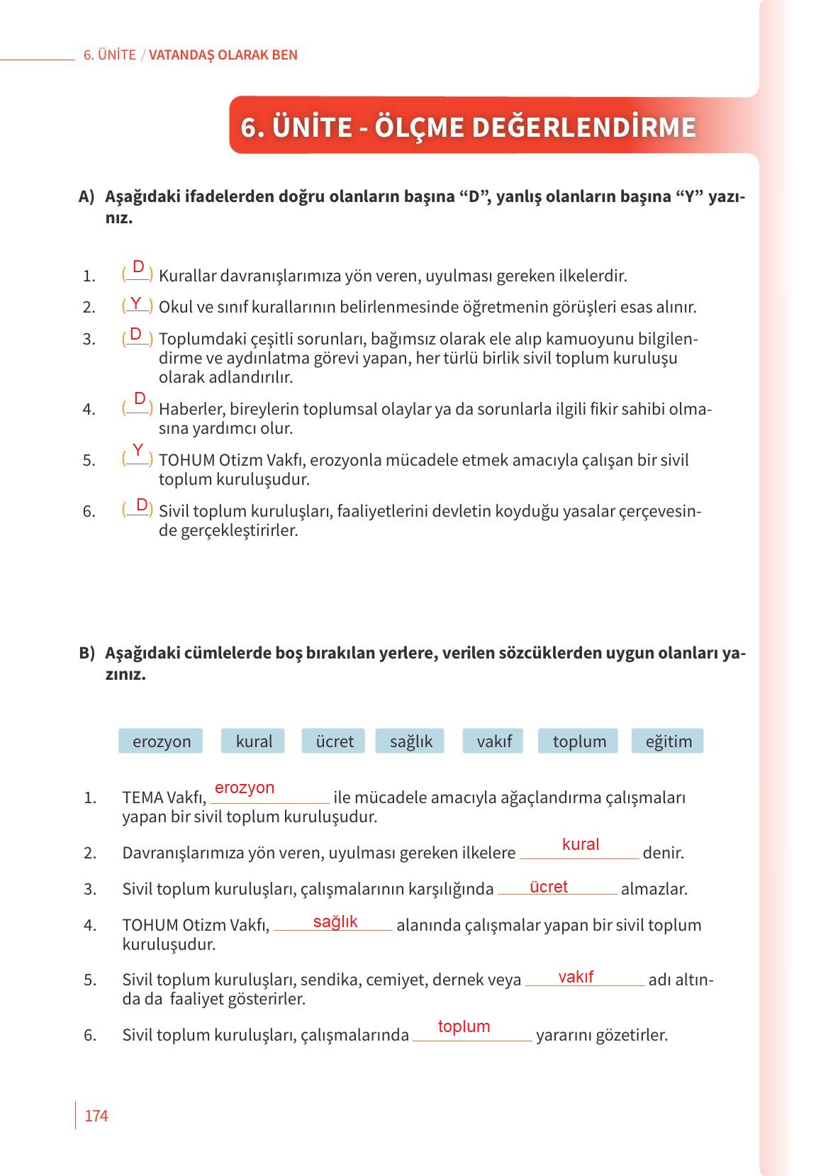 6. Sınıf Meb Yayınları 2. Kitap Ahlak Ve Vatandaşlık Eğitimi Ders Kitabı Sayfa 174 Cevapları 6. Sınıf Meb Yayınları 2. Kitap Ahlak Ve Vatandaşlık Eğitimi Ders Kitabı Sayfa 174 Cevapları