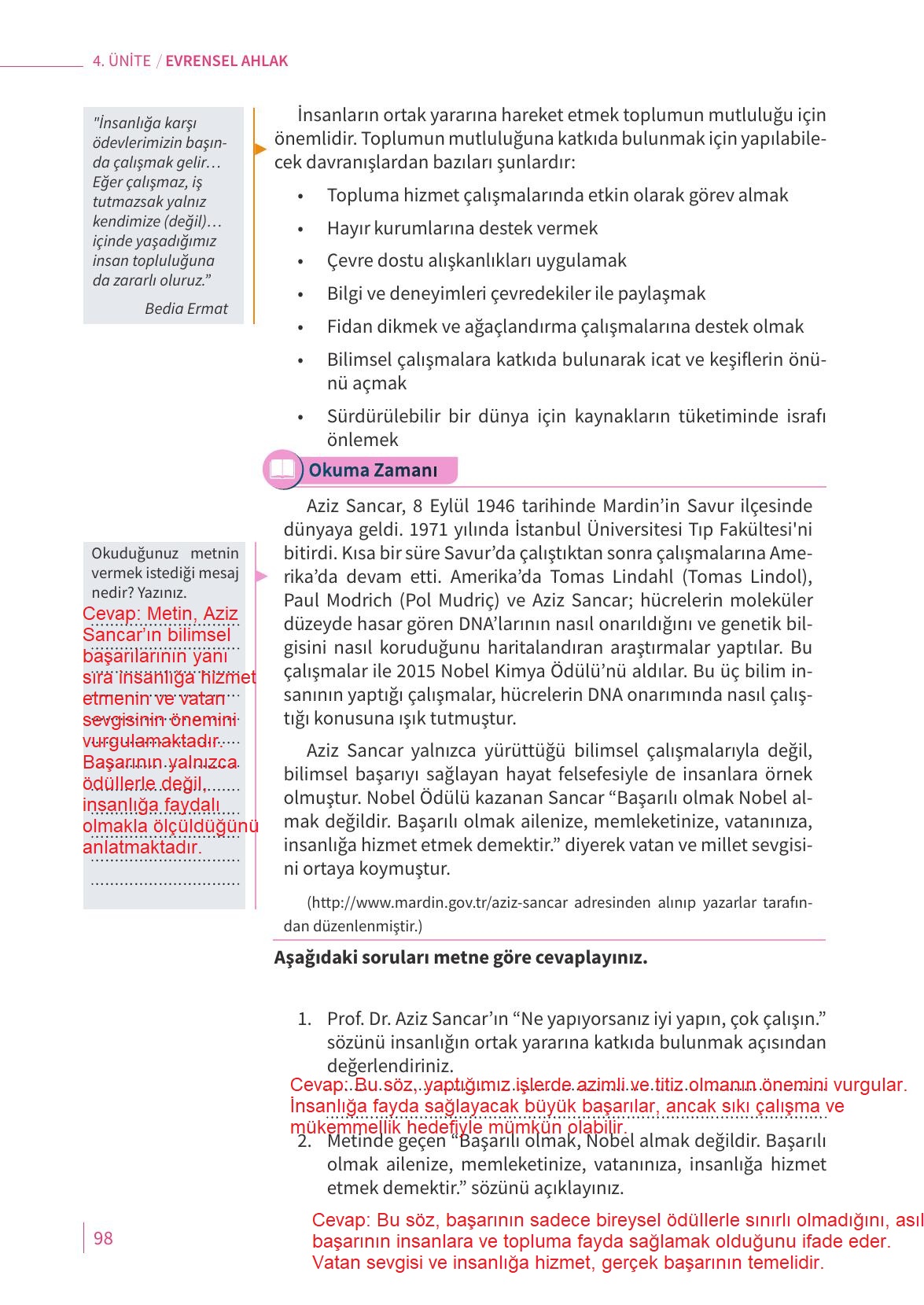 6. Sınıf Meb Yayınları 2. Kitap Ahlak Ve Vatandaşlık Eğitimi Ders Kitabı Sayfa 98 Cevapları 6. Sınıf Meb Yayınları 2. Kitap Ahlak Ve Vatandaşlık Eğitimi Ders Kitabı Sayfa 98 Cevapları