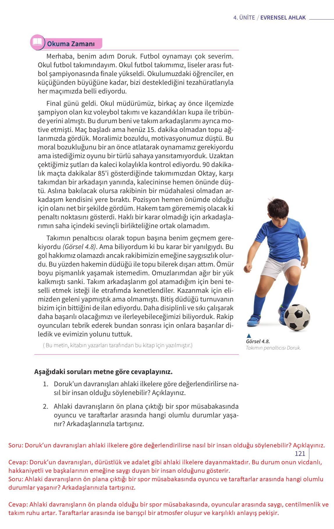 6. Sınıf Meb Yayınları Ahlak Ve Vatandaşlık Eğitimi Ders Kitabı Sayfa 121 Cevapları
