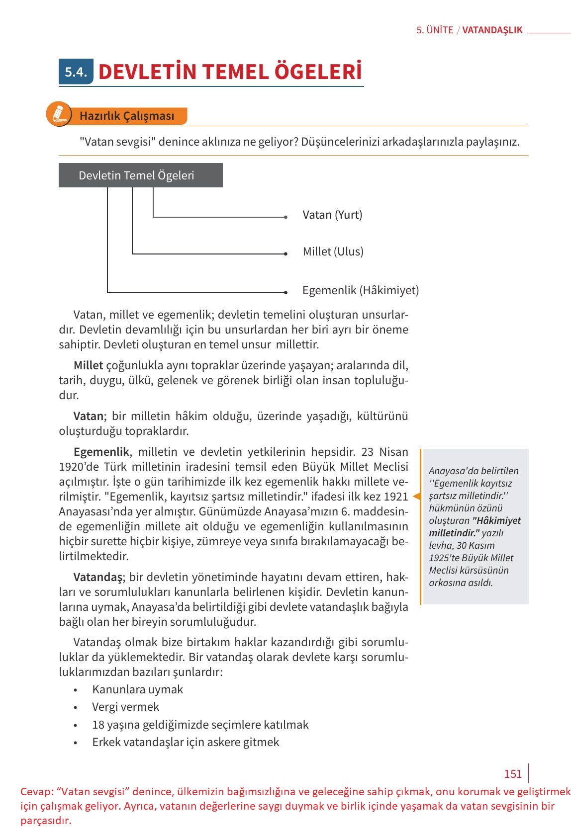 6. Sınıf Meb Yayınları Ahlak Ve Vatandaşlık Eğitimi Ders Kitabı Sayfa 151 Cevapları 6. Sınıf Meb Yayınları Ahlak Ve Vatandaşlık Eğitimi Ders Kitabı Sayfa 151 Cevapları