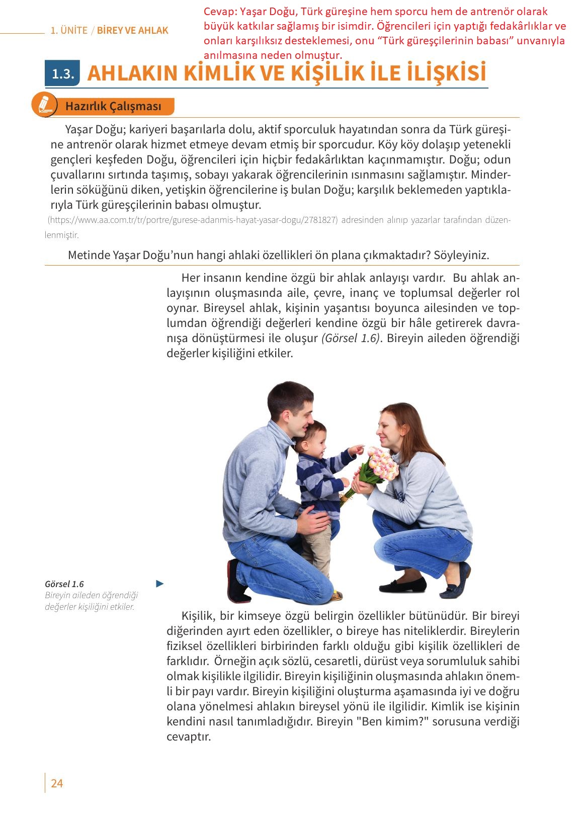 6. Sınıf Meb Yayınları Ahlak Ve Vatandaşlık Eğitimi Ders Kitabı Sayfa 24 Cevapları