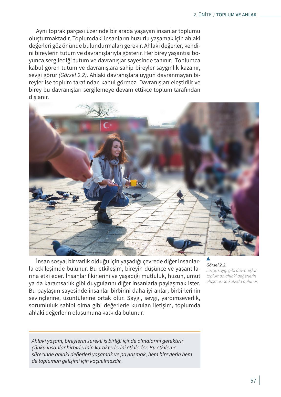 6. Sınıf Meb Yayınları Ahlak Ve Vatandaşlık Eğitimi Ders Kitabı Sayfa 57 Cevapları