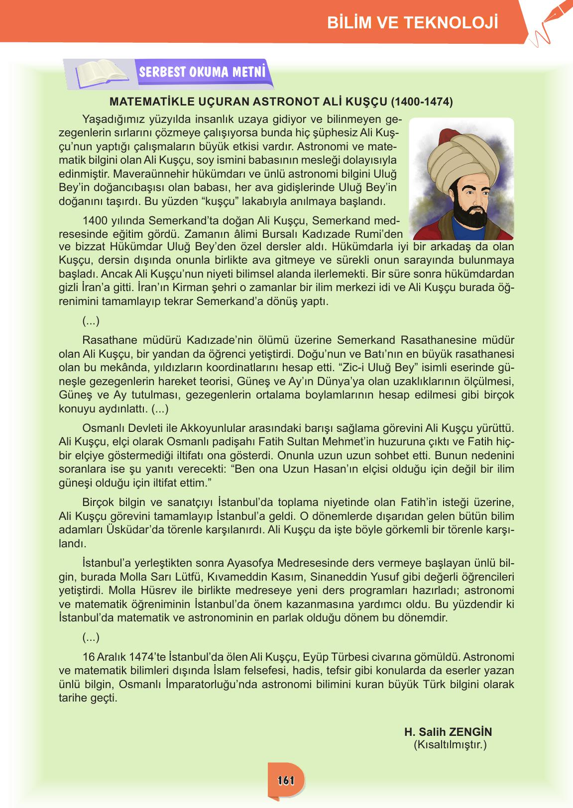 6. Sınıf Meb Yayınları Türkçe Ders Kitabı Sayfa 161 Cevapları