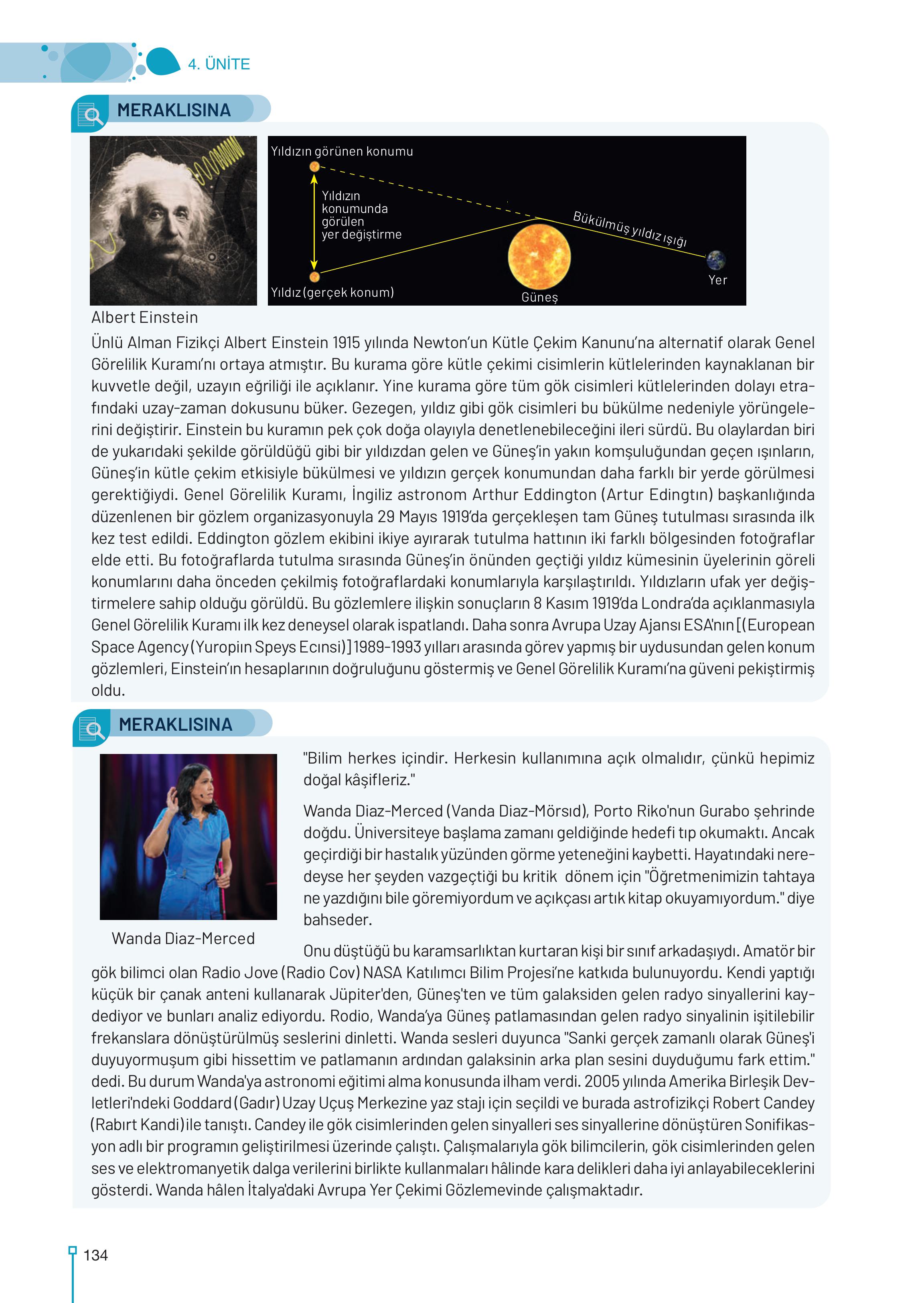 9. Sınıf Meb Yayınları Astronomi Ve Uzay Bilimleri Ders Kitabı Sayfa 134 Cevapları