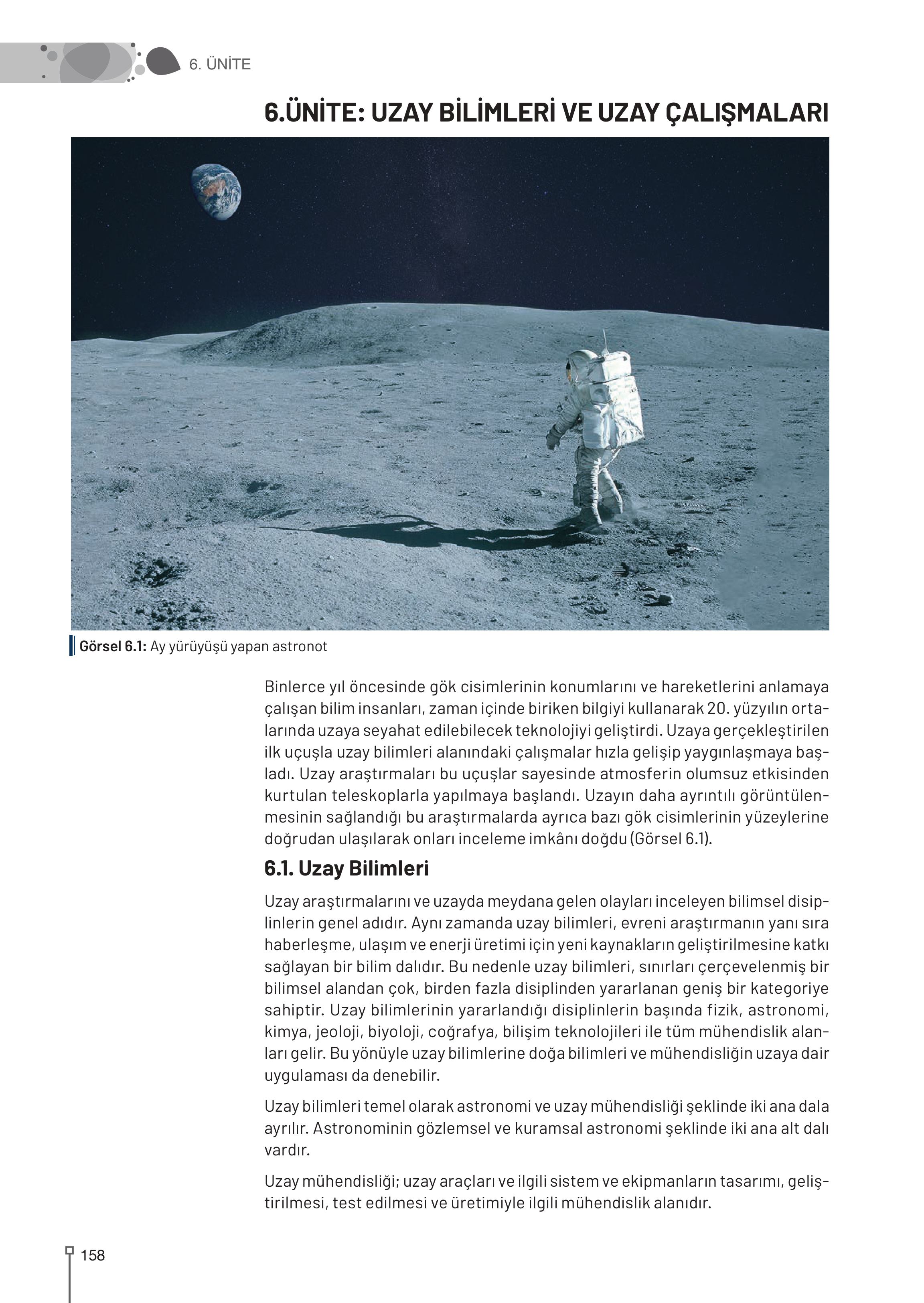 9. Sınıf Meb Yayınları Astronomi Ve Uzay Bilimleri Ders Kitabı Sayfa 158 Cevapları