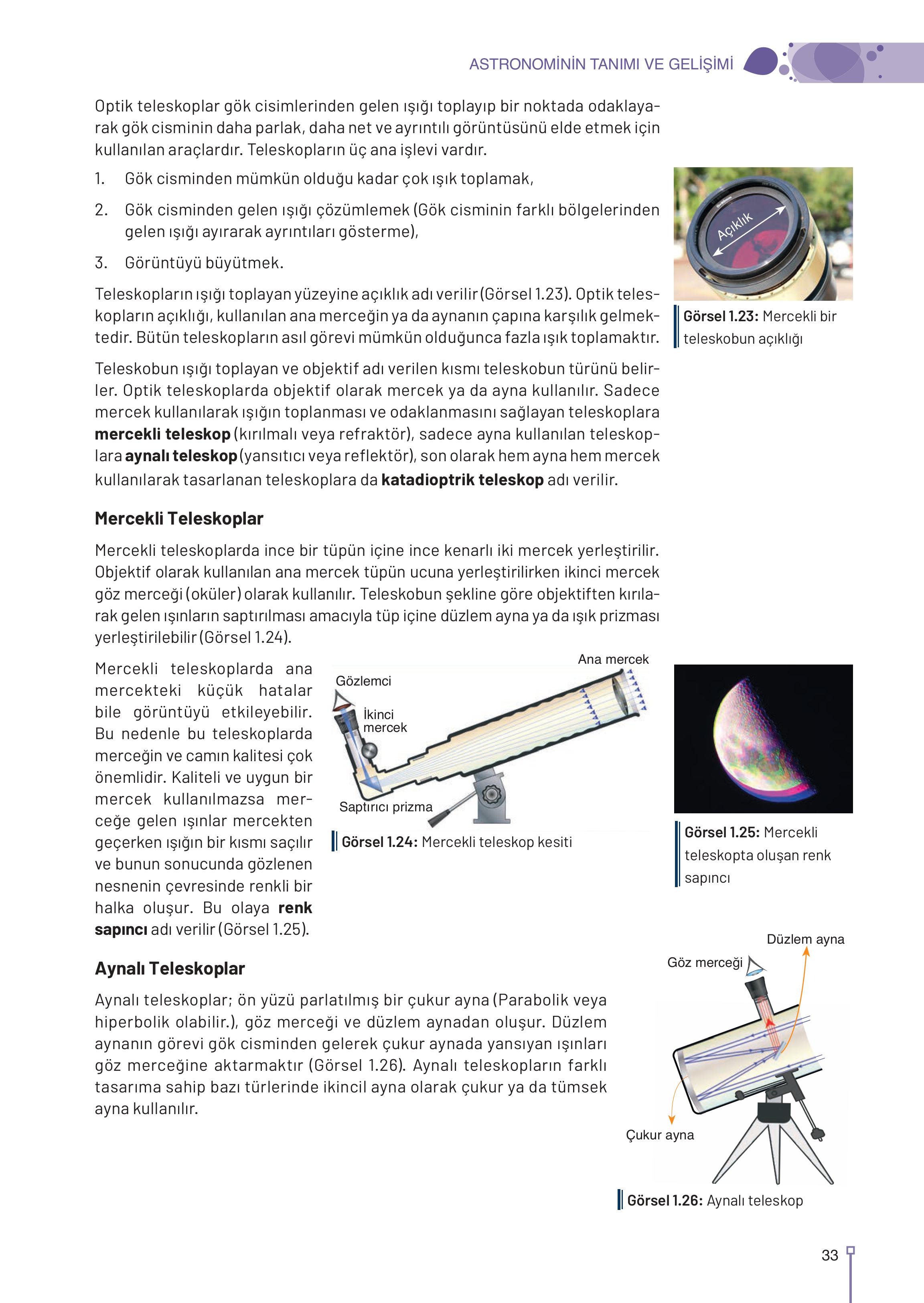 9. Sınıf Meb Yayınları Astronomi Ve Uzay Bilimleri Ders Kitabı Sayfa 33 Cevapları