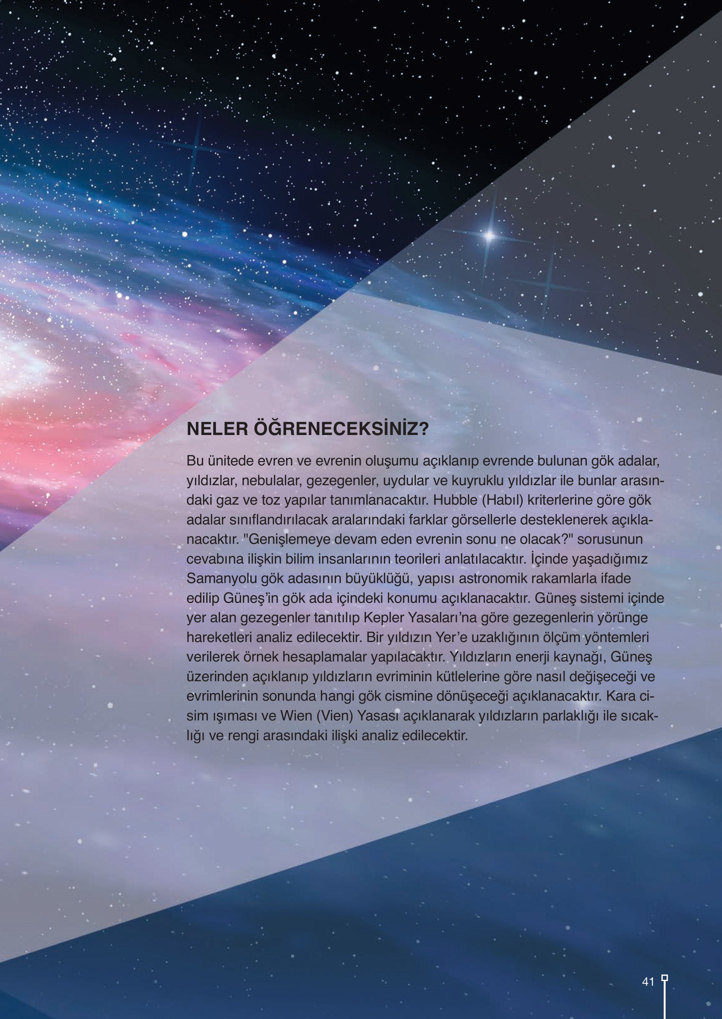 9. Sınıf Meb Yayınları Astronomi Ve Uzay Bilimleri Ders Kitabı Sayfa 41 Cevapları