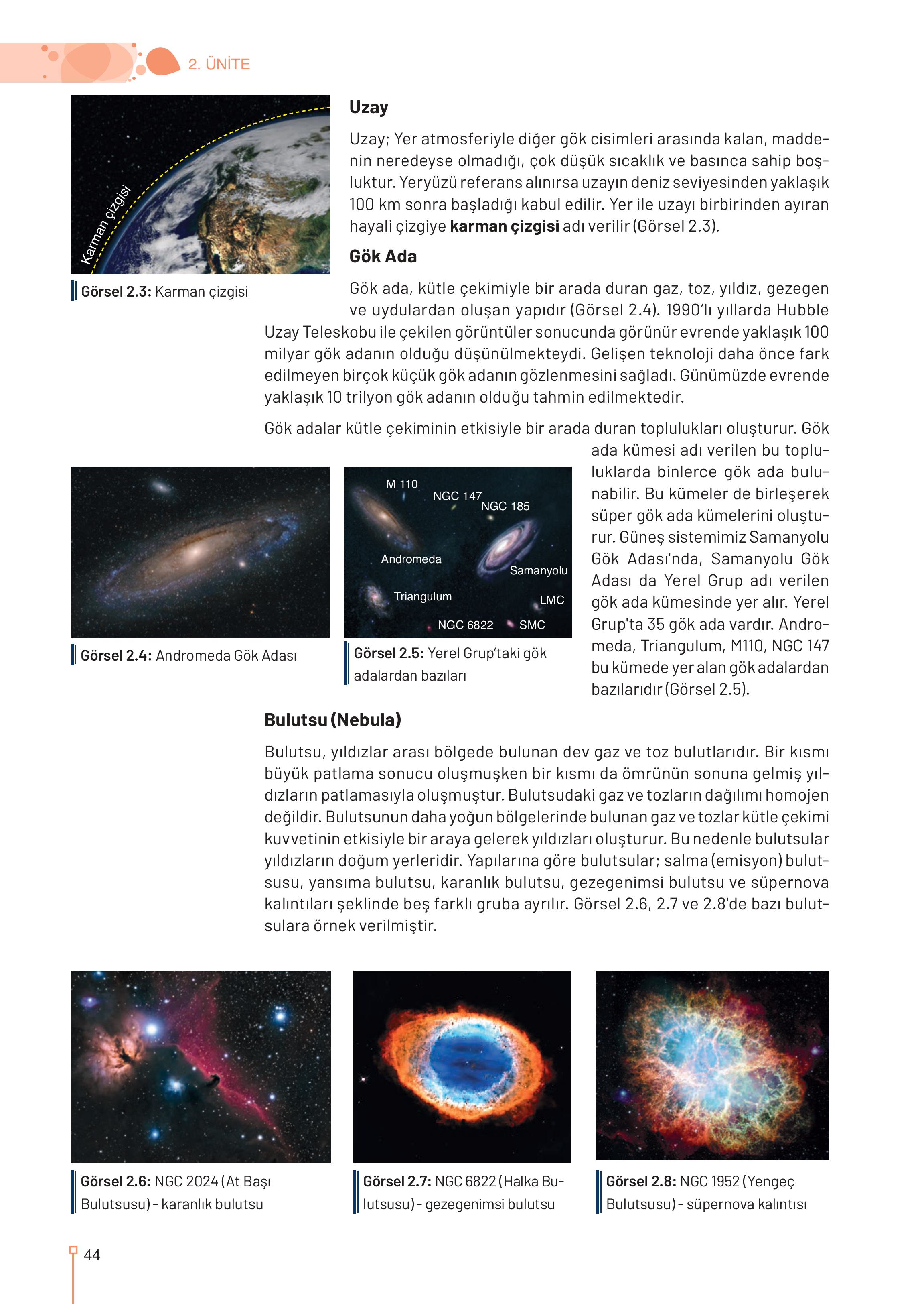 9. Sınıf Meb Yayınları Astronomi Ve Uzay Bilimleri Ders Kitabı Sayfa 44 Cevapları