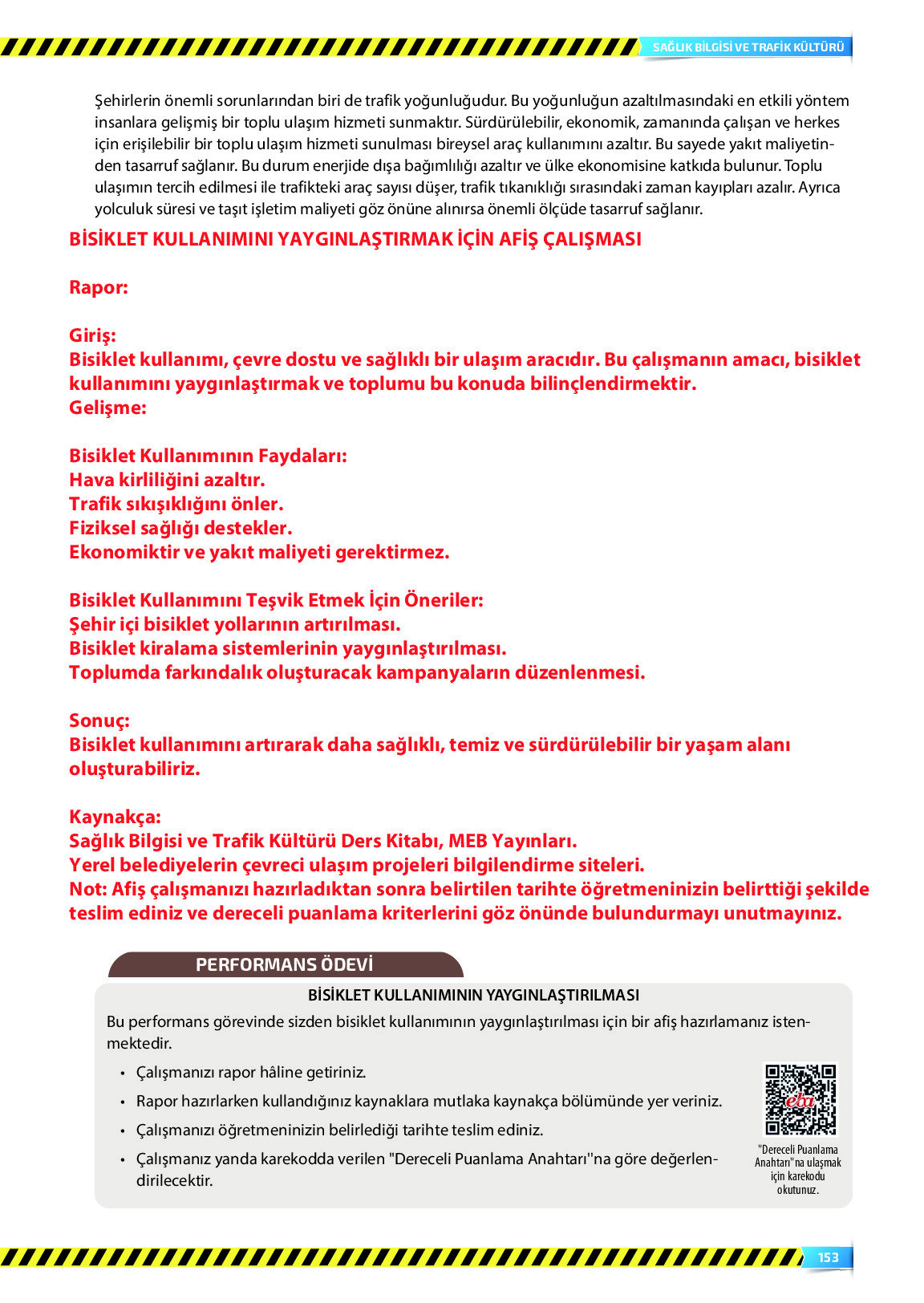 9. Sınıf Meb Yayınları Sağlık Bilgisi Ve Trafik Kültürü Ders Kitabı Sayfa 153 Cevapları