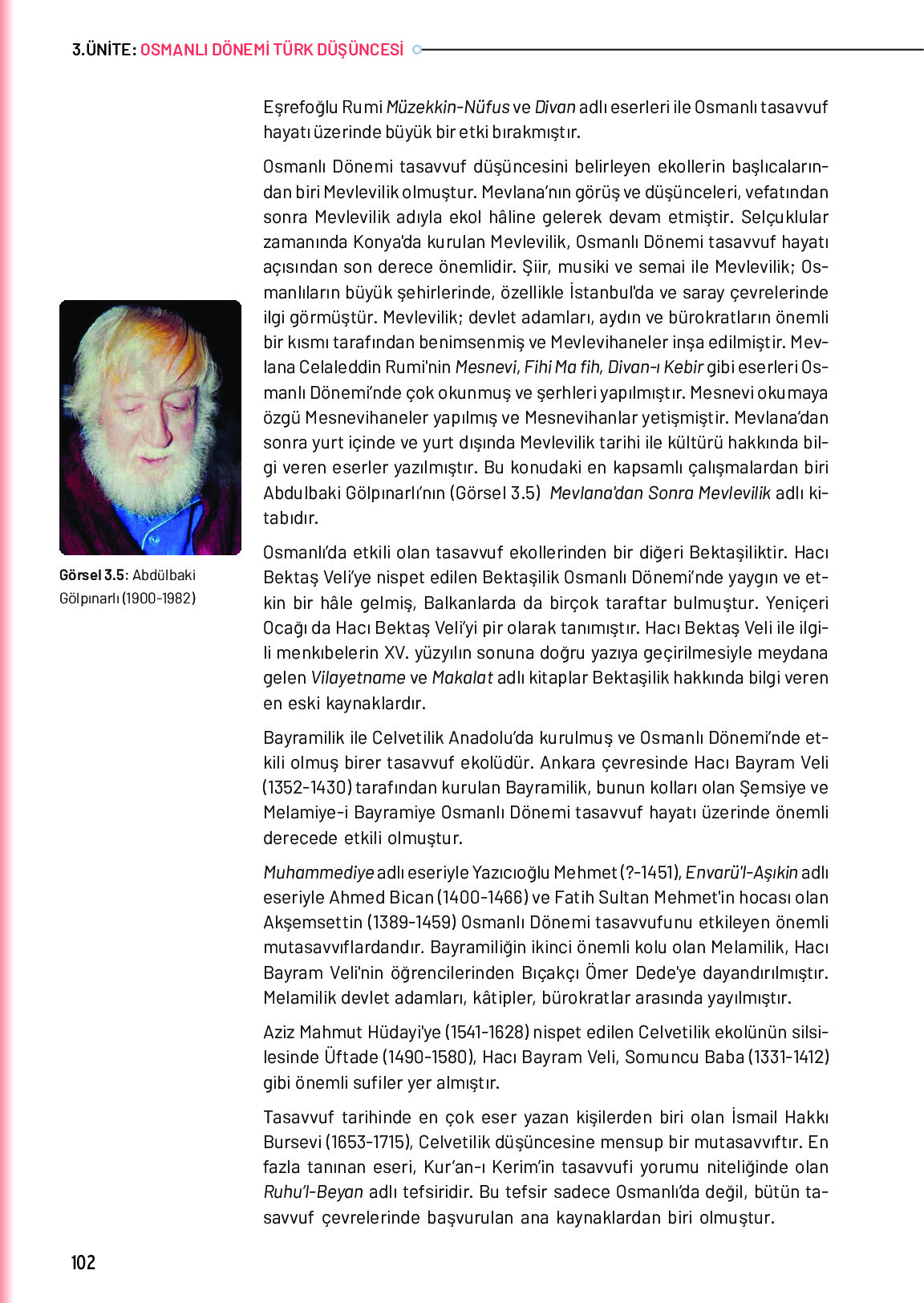 10. Sınıf Meb Yayınları Türk Düşünce Tarihi Ders Kitabı Sayfa 102 Cevapları