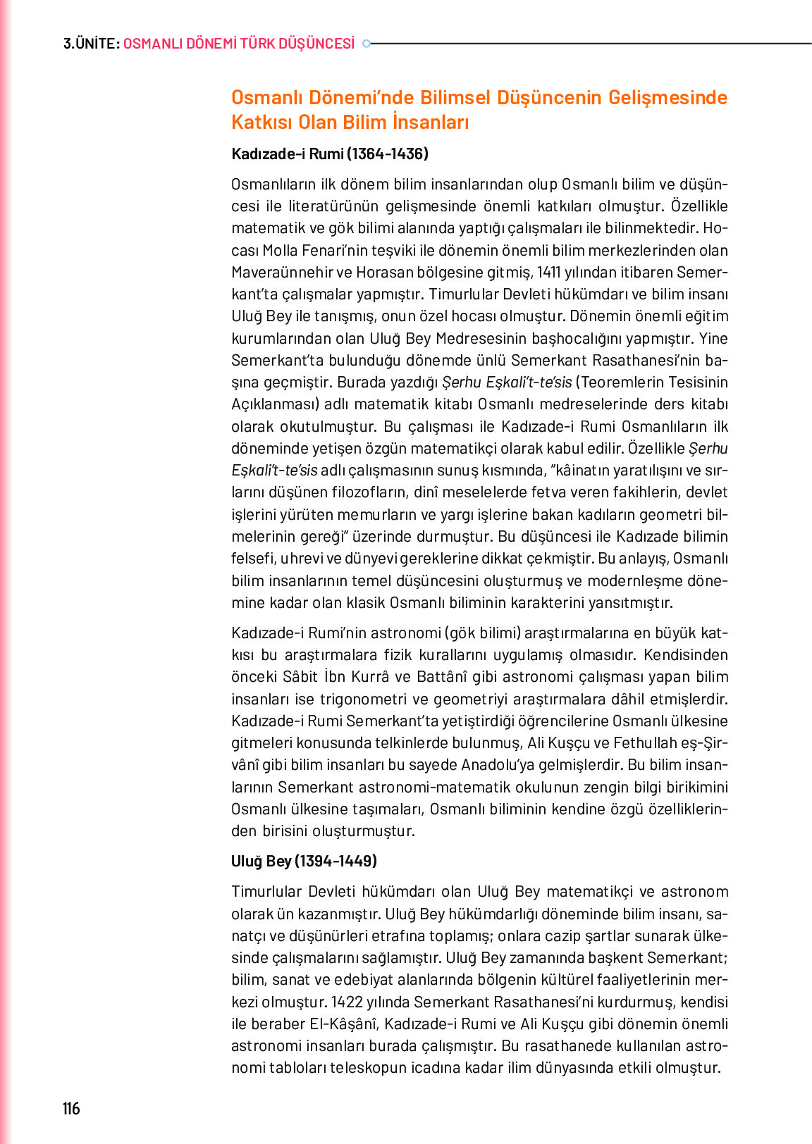 10. Sınıf Meb Yayınları Türk Düşünce Tarihi Ders Kitabı Sayfa 116 Cevapları