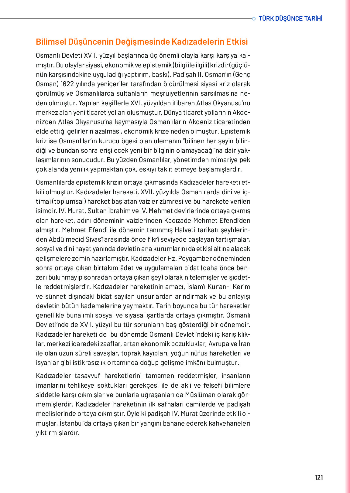 10. Sınıf Meb Yayınları Türk Düşünce Tarihi Ders Kitabı Sayfa 121 Cevapları