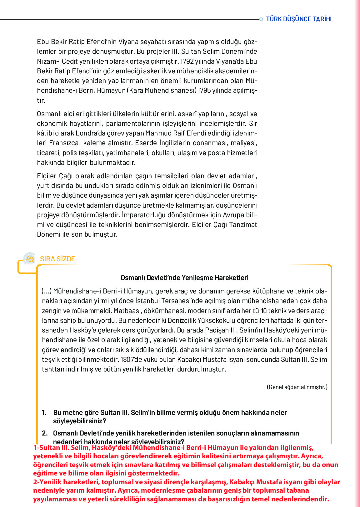 10. Sınıf Meb Yayınları Türk Düşünce Tarihi Ders Kitabı Sayfa 125 Cevapları