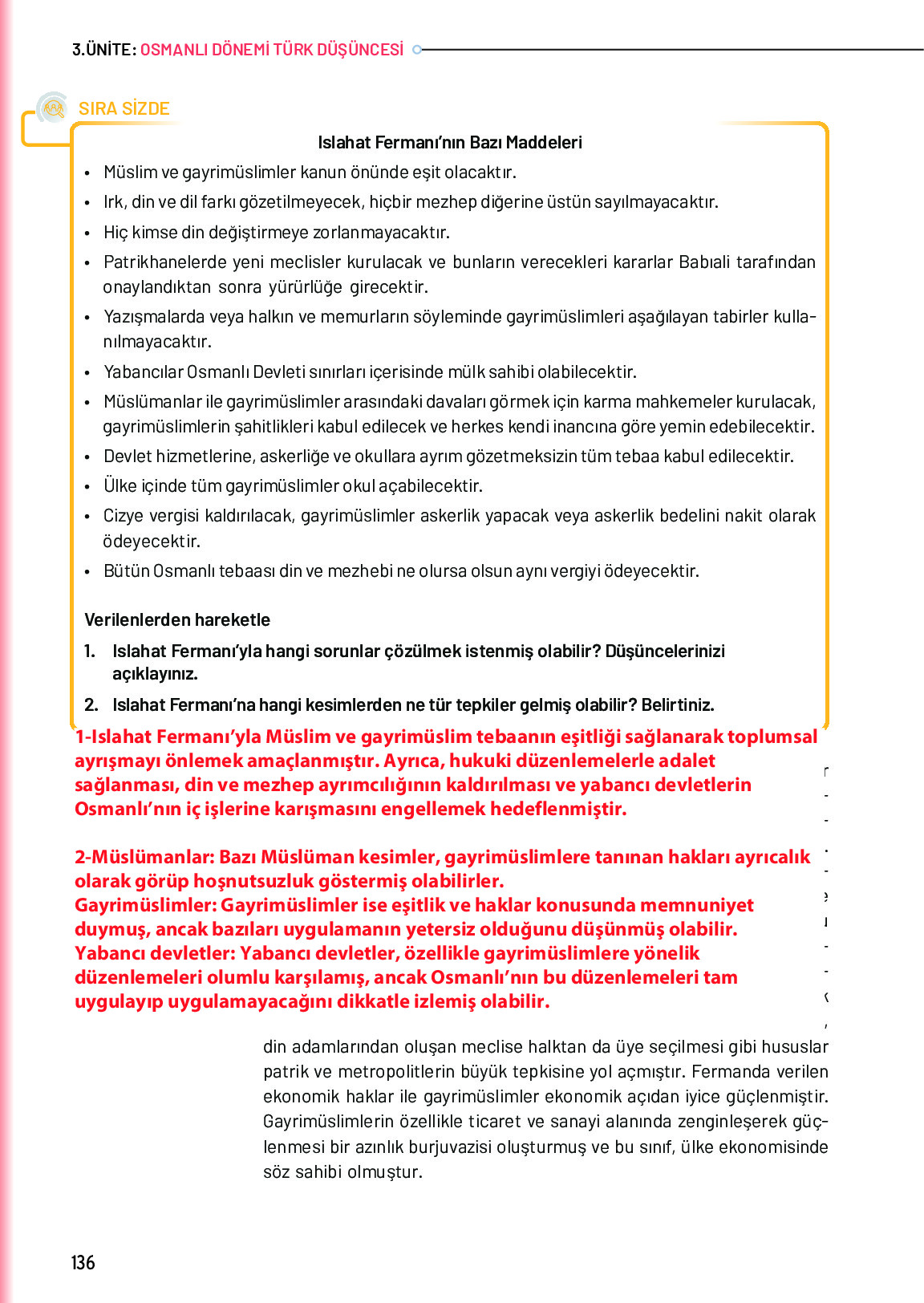 10. Sınıf Meb Yayınları Türk Düşünce Tarihi Ders Kitabı Sayfa 136 Cevapları 10. Sınıf Meb Yayınları Türk Düşünce Tarihi Ders Kitabı Sayfa 136 Cevapları