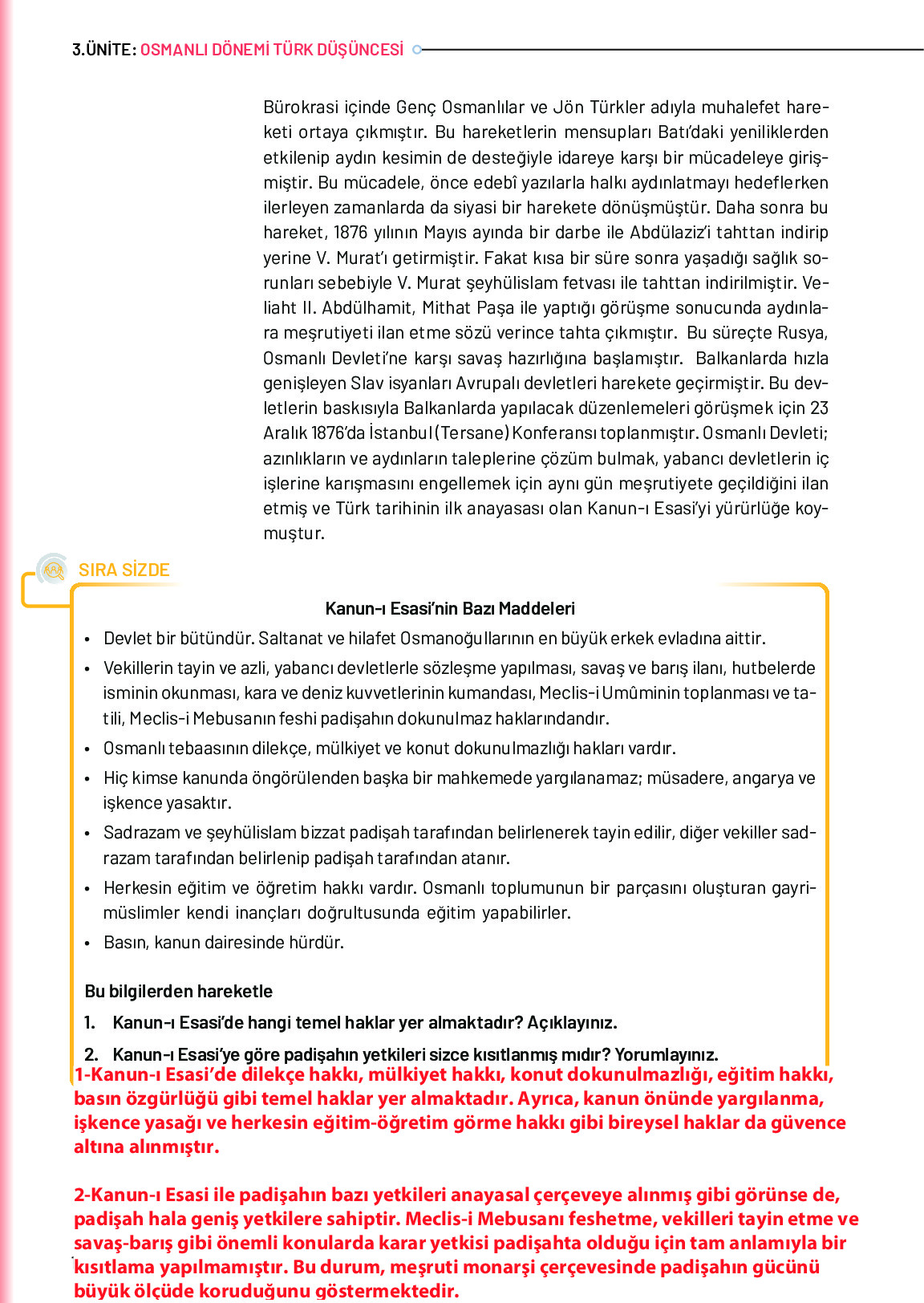 10. Sınıf Meb Yayınları Türk Düşünce Tarihi Ders Kitabı Sayfa 140 Cevapları