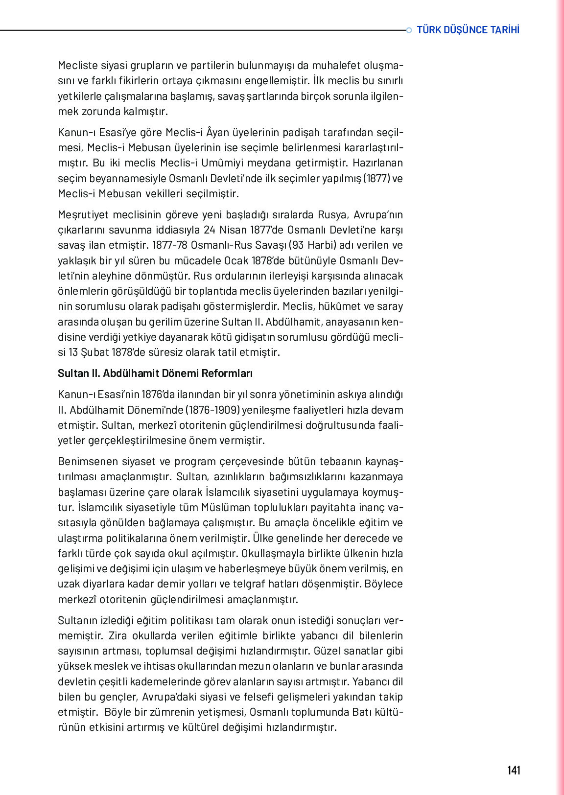 10. Sınıf Meb Yayınları Türk Düşünce Tarihi Ders Kitabı Sayfa 141 Cevapları