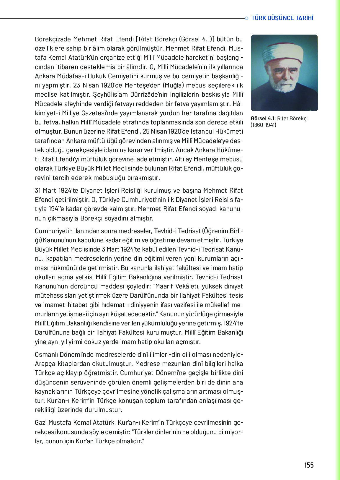 10. Sınıf Meb Yayınları Türk Düşünce Tarihi Ders Kitabı Sayfa 155 Cevapları