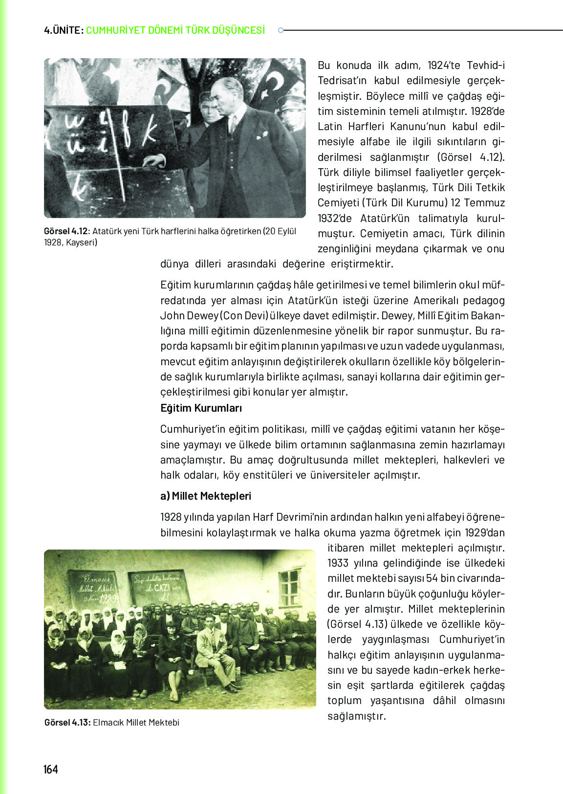 10. Sınıf Meb Yayınları Türk Düşünce Tarihi Ders Kitabı Sayfa 164 Cevapları