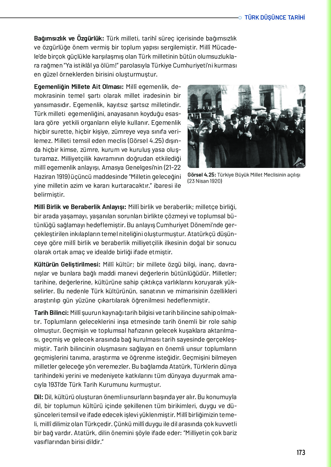 10. Sınıf Meb Yayınları Türk Düşünce Tarihi Ders Kitabı Sayfa 173 Cevapları