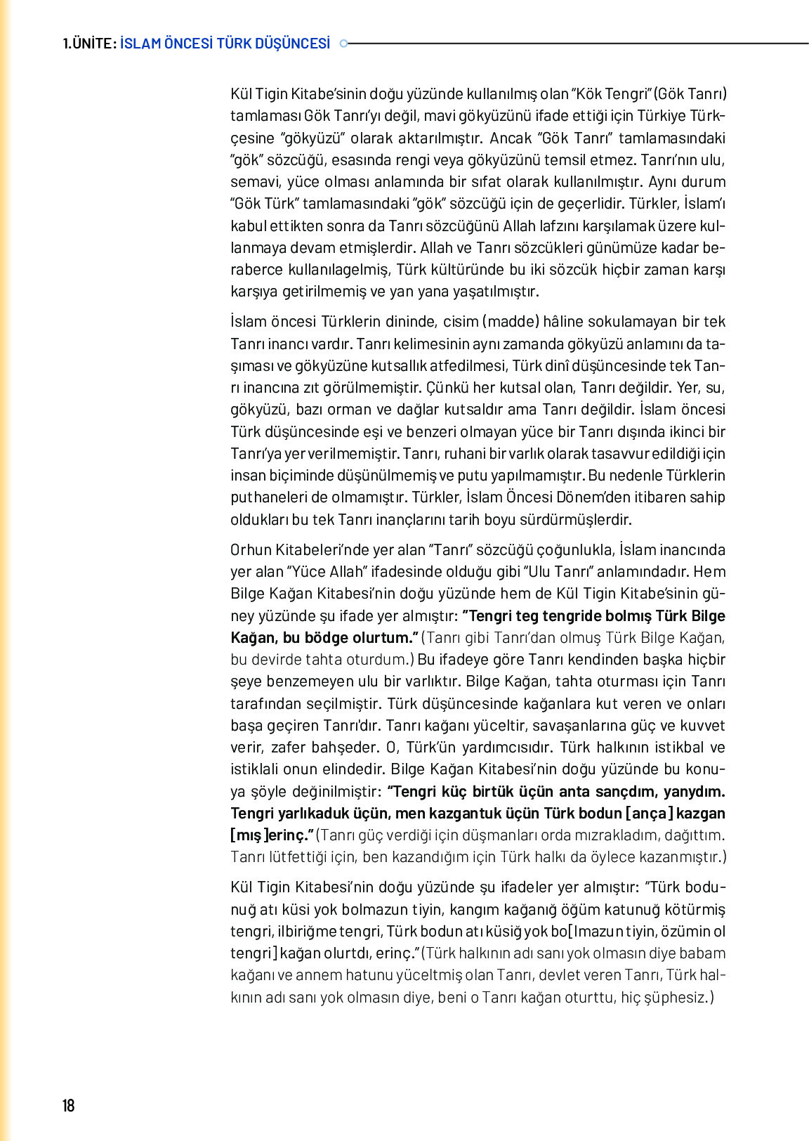 10. Sınıf Meb Yayınları Türk Düşünce Tarihi Ders Kitabı Sayfa 18 Cevapları